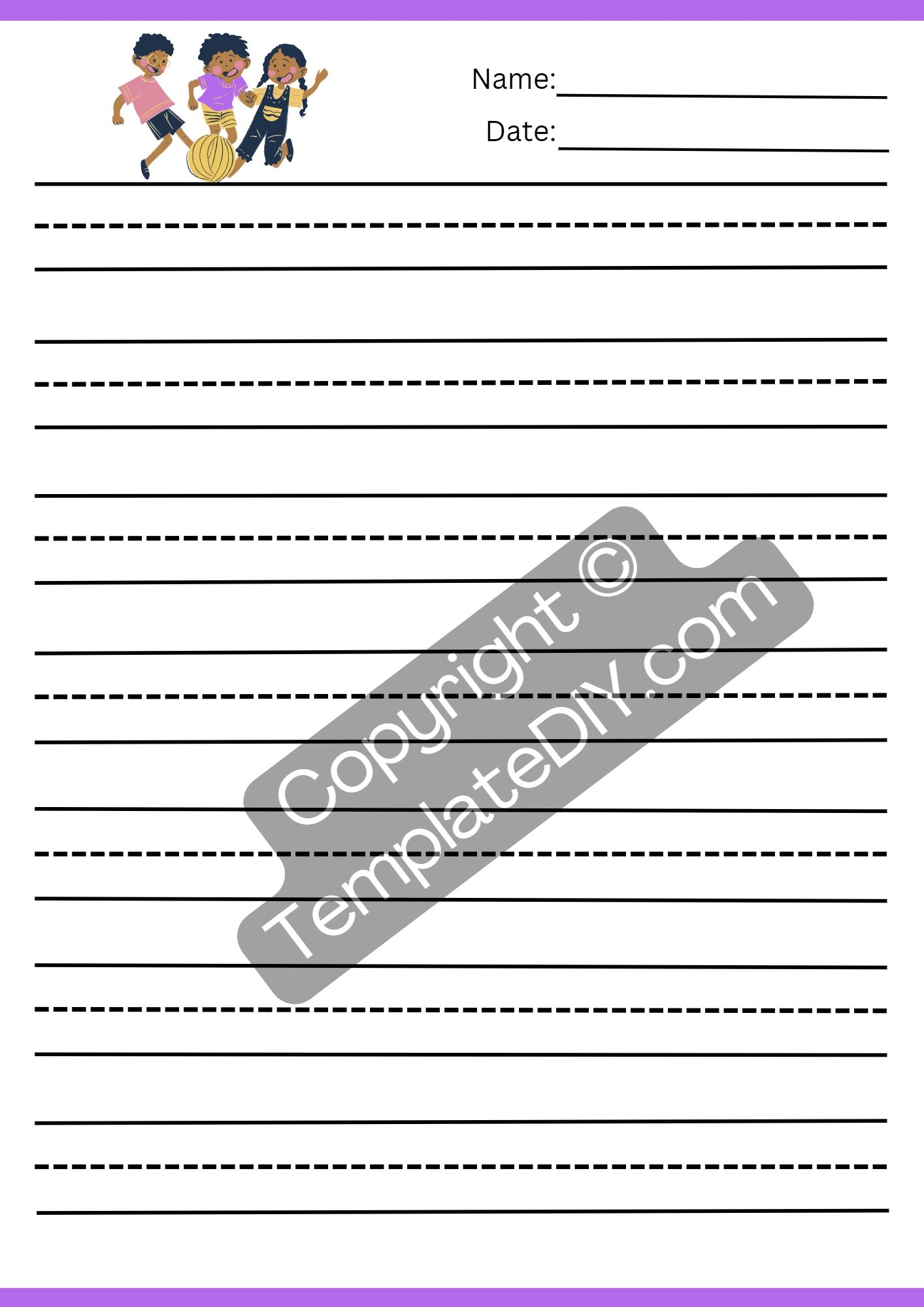 3rd Grade Writing Paper Printable Template PDF Word