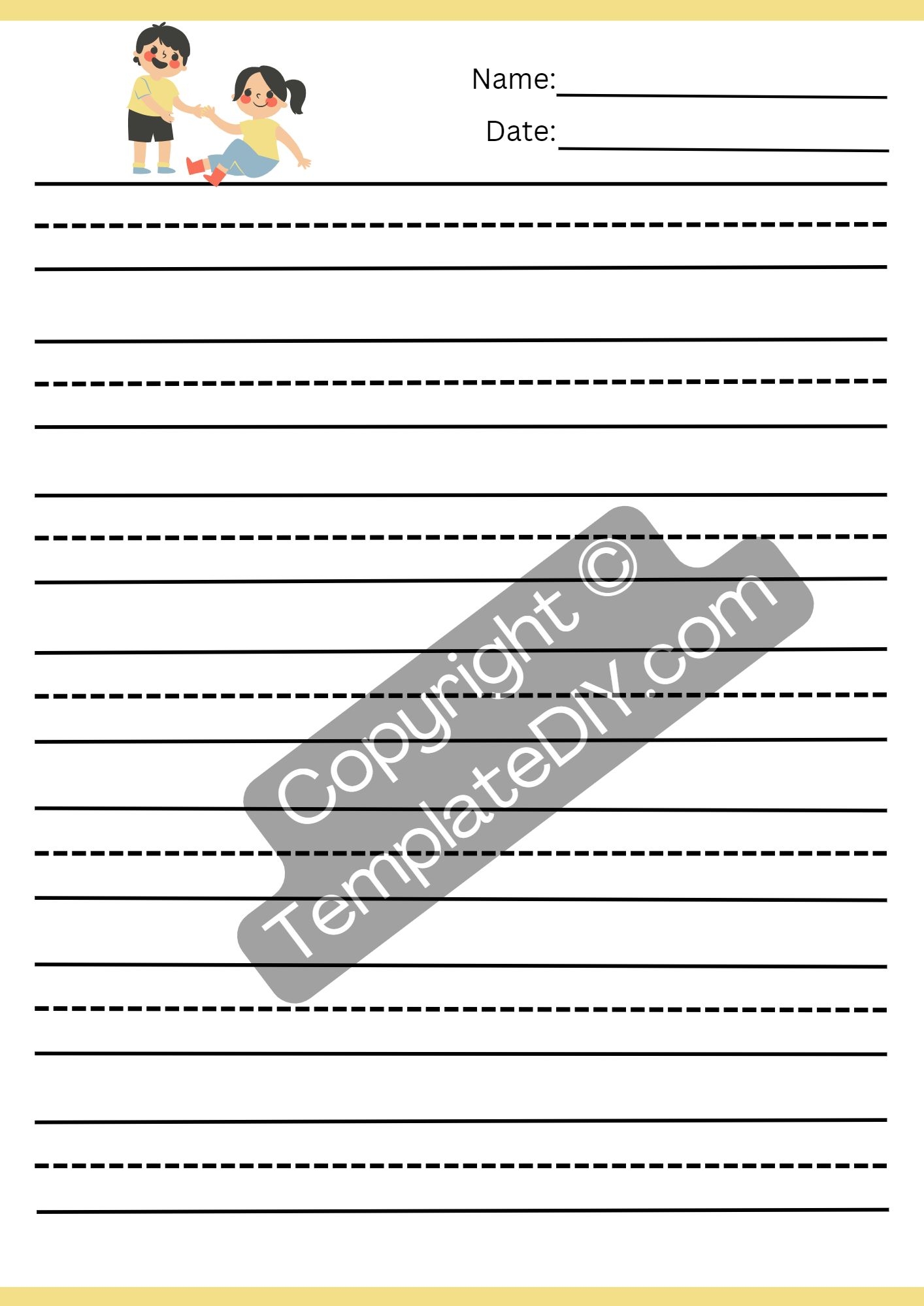 4th Grade Writing Paper Printable Template PDF Word