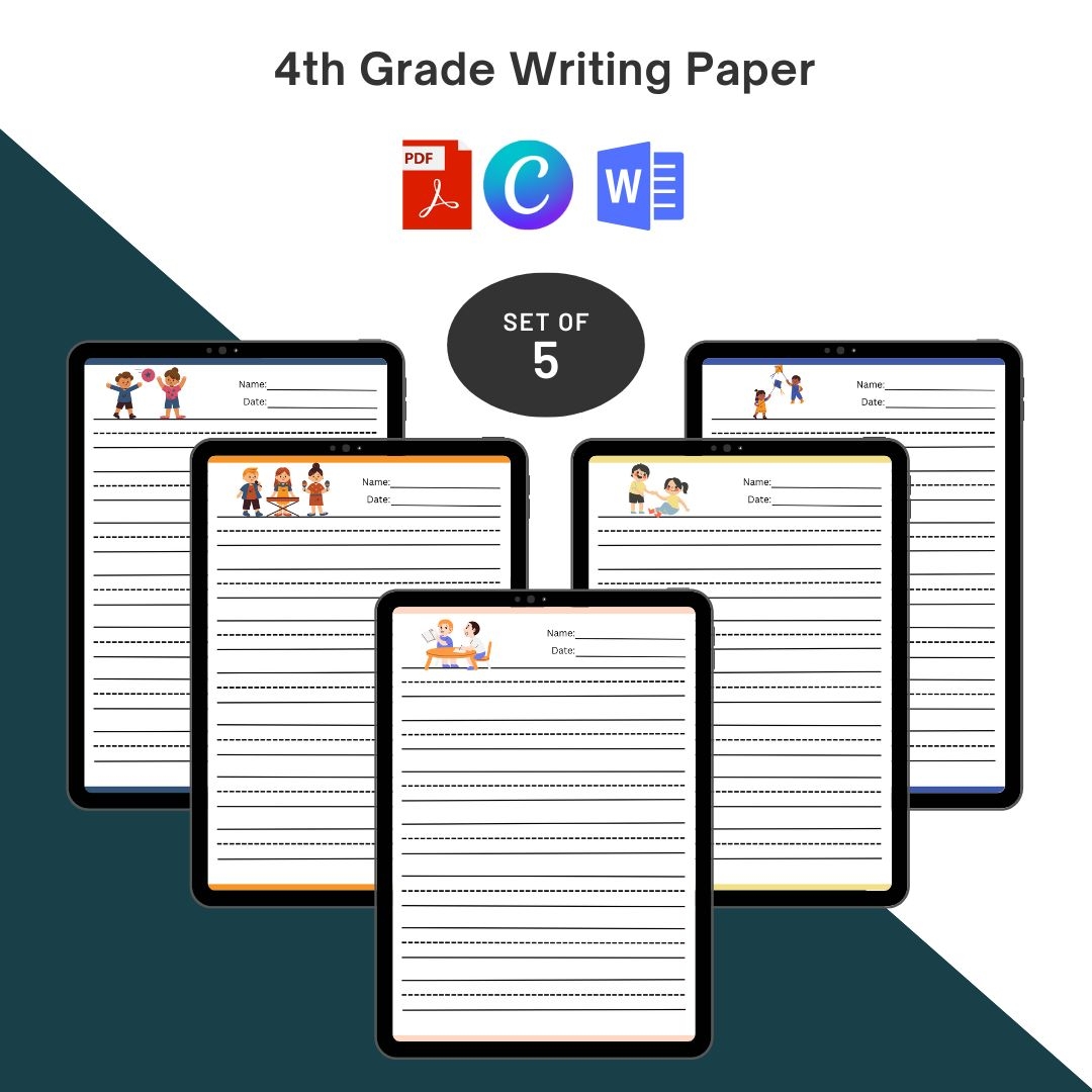 4th Grade Writing Paper Printable Template PDF Word