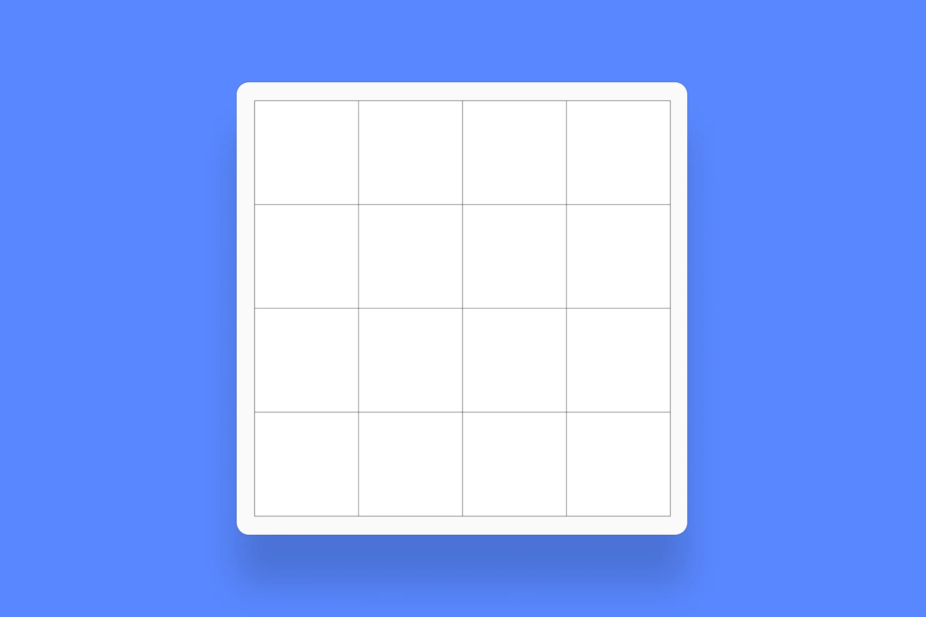 4x4 Grid Template For Organizing Thoughts Visually Mural