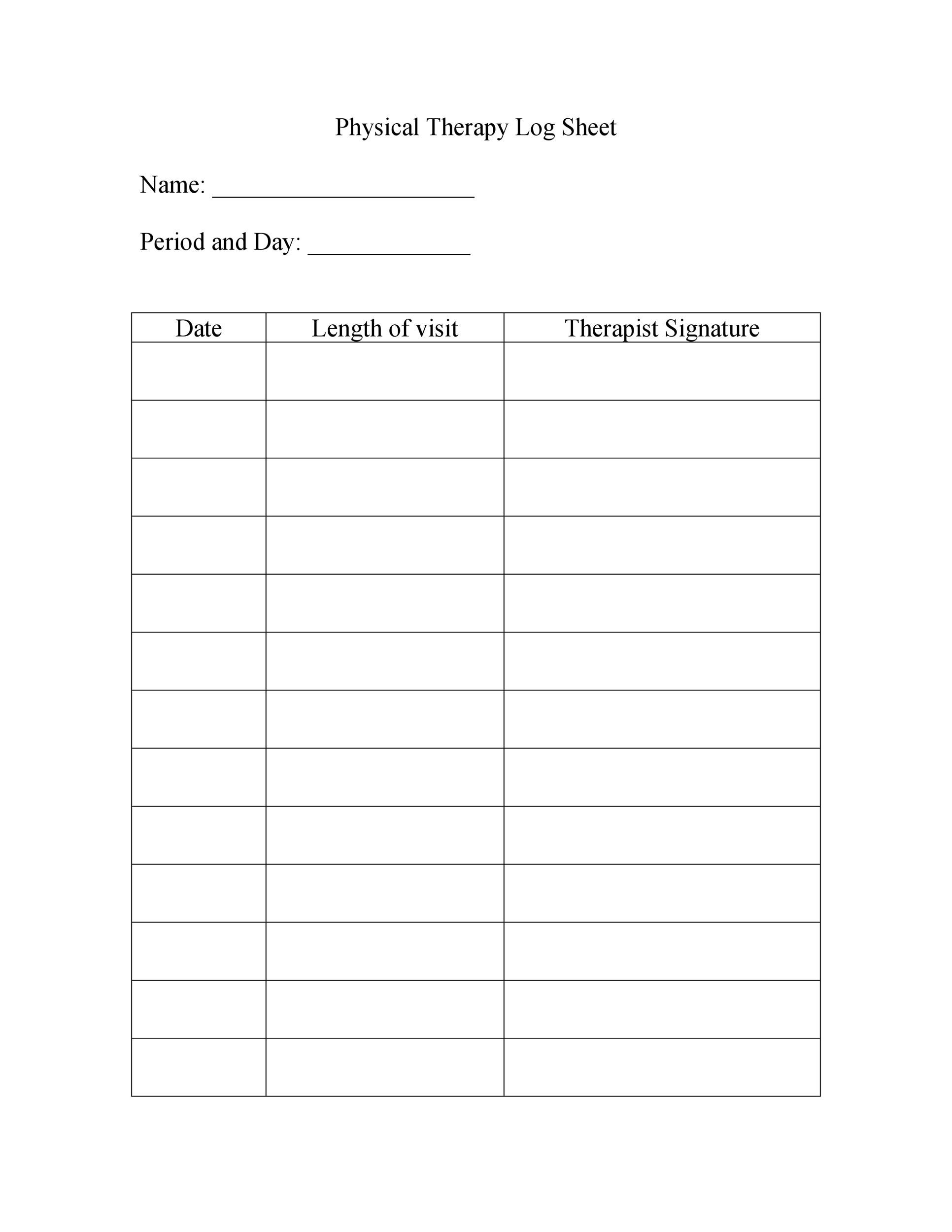 Door Seal Log Paper Sheet Free Printable PDF