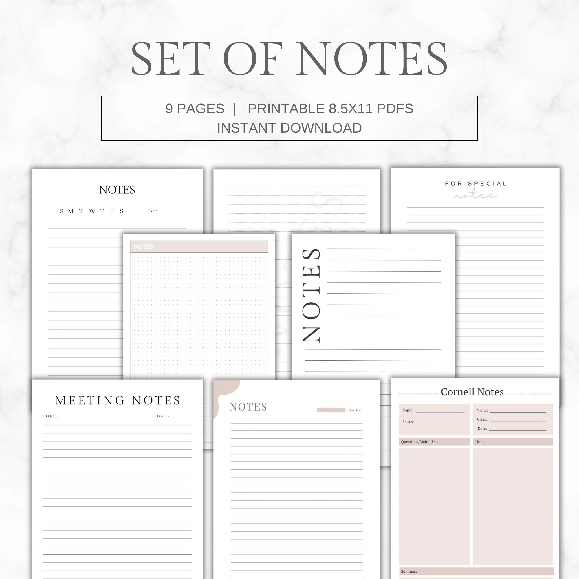 8x11 Lined Paper Etsy