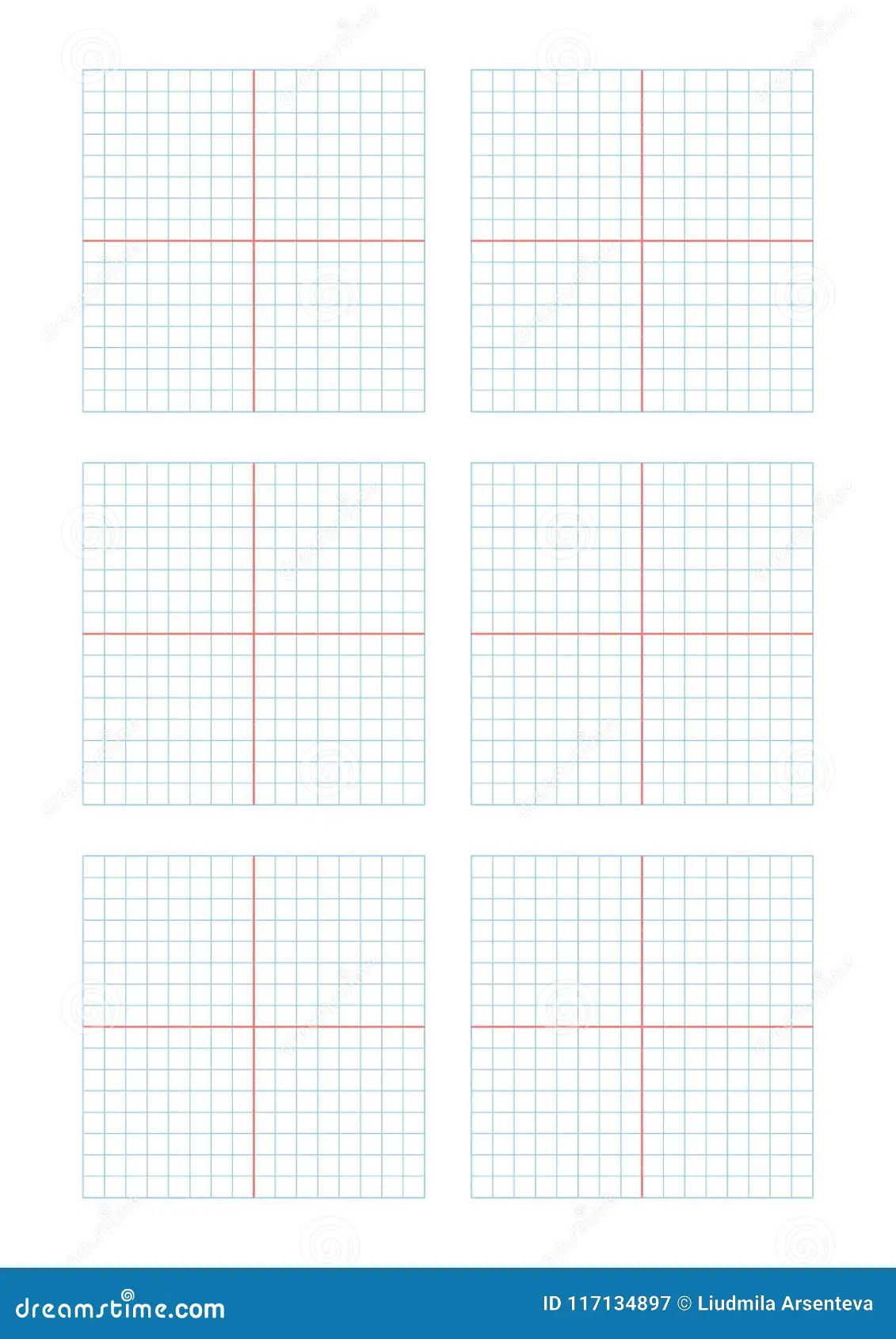 A Set Of Cartesian Coordinate Systems On Blue Graph Paper With C Stock Vector Illustration Of Design Draft 117134897