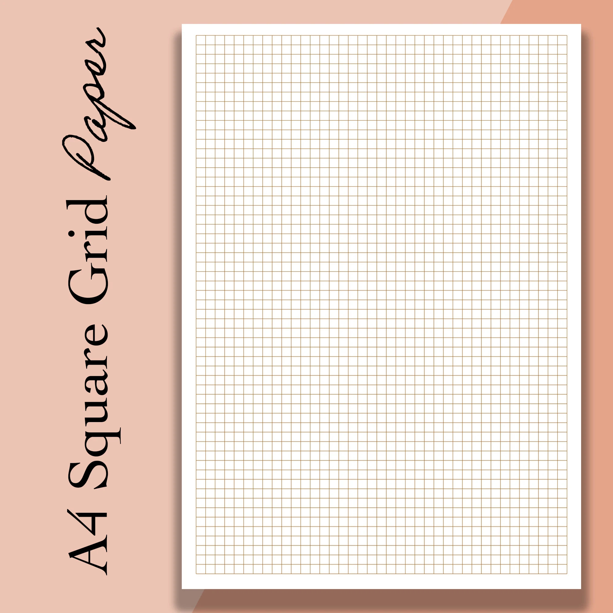 A4 Square Grid Paper Printable 5mm Square Graph Paper Insert A4 Square Grid Journal Template PDF Pages Download Etsy