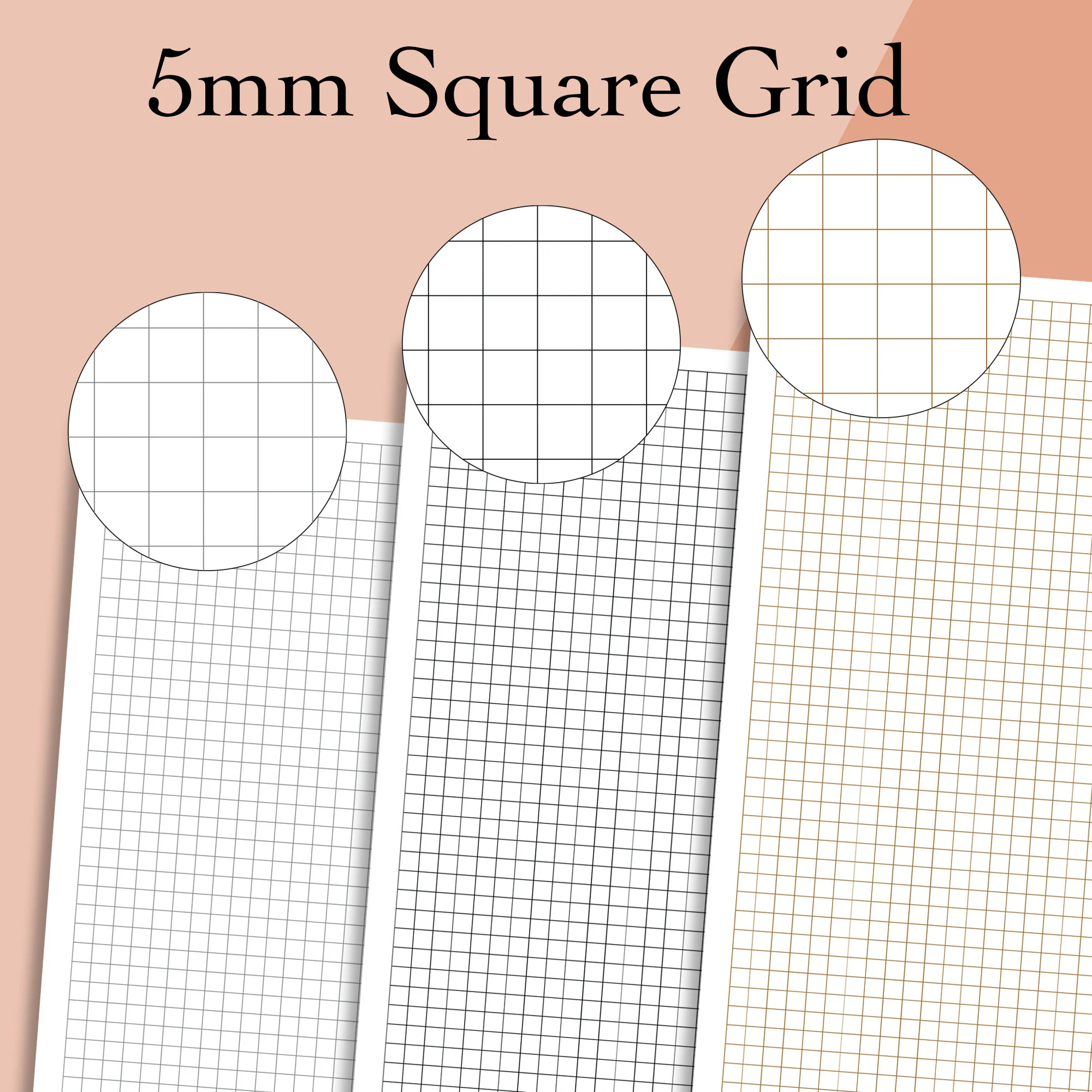 A5 Square Grid Paper Printable 5mm Square Graph Paper Insert A5 Square Grid Journal Template PDF Pages Digital Download Etsy