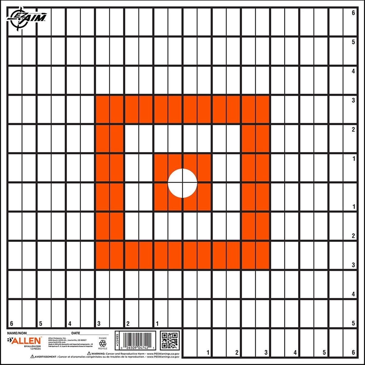Allen 15495 EzAim Grid Paper 12x12 12pk Targets EBay