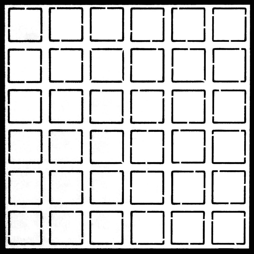 Amazon 6 x6 Grid Outline Small Stencil By Mary Beth Shaw Arts Crafts Sewing