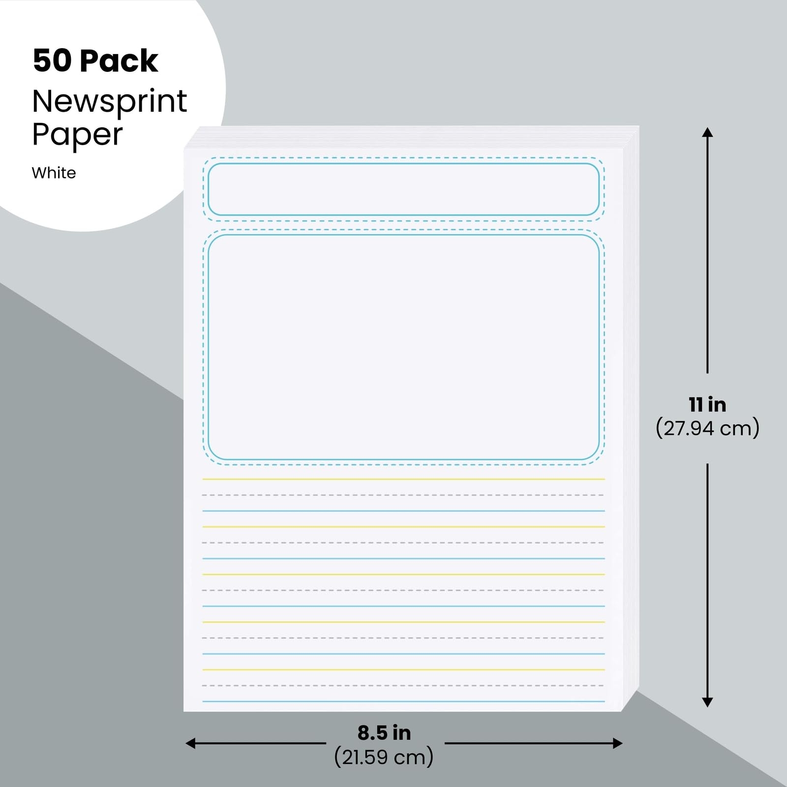 Amazon Children s Story Writing Paper Pads 8 5 X 11 In 150 Loose Leaf Sheets Story Pages For Kids With Drawing Space Lined Handwriting Paper For Student Practice Office Products