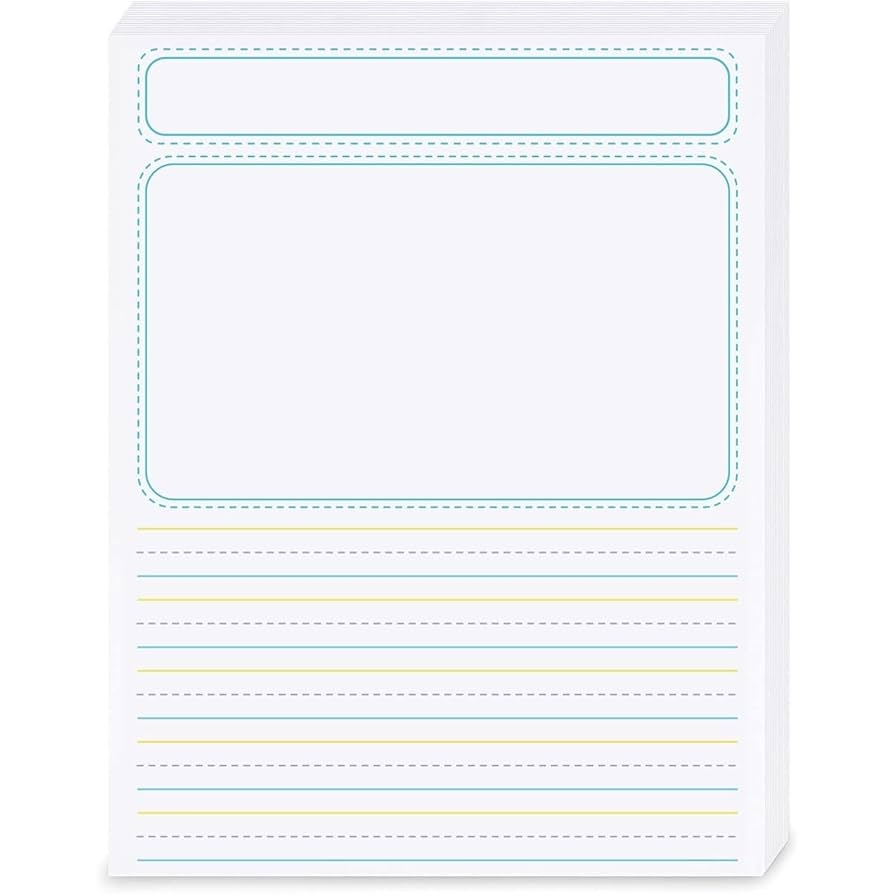 Amazon Children s Story Writing Paper Pads 8 5 X 11 In 150 Loose Leaf Sheets Story Pages For Kids With Drawing Space Lined Handwriting Paper For Student Practice Office Products