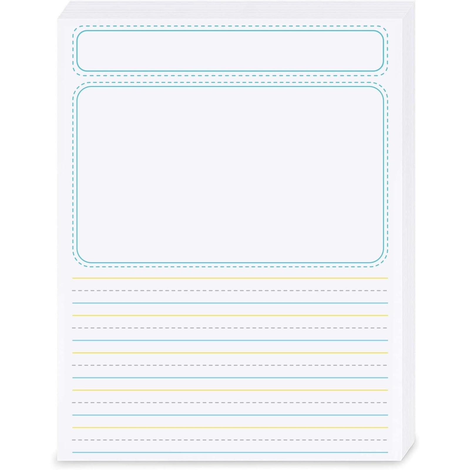Amazon Children s Story Writing Paper Pads 8 5 X 11 In 150 Loose Leaf Sheets Story Pages For Kids With Drawing Space Lined Handwriting Paper For Student Practice Office Products