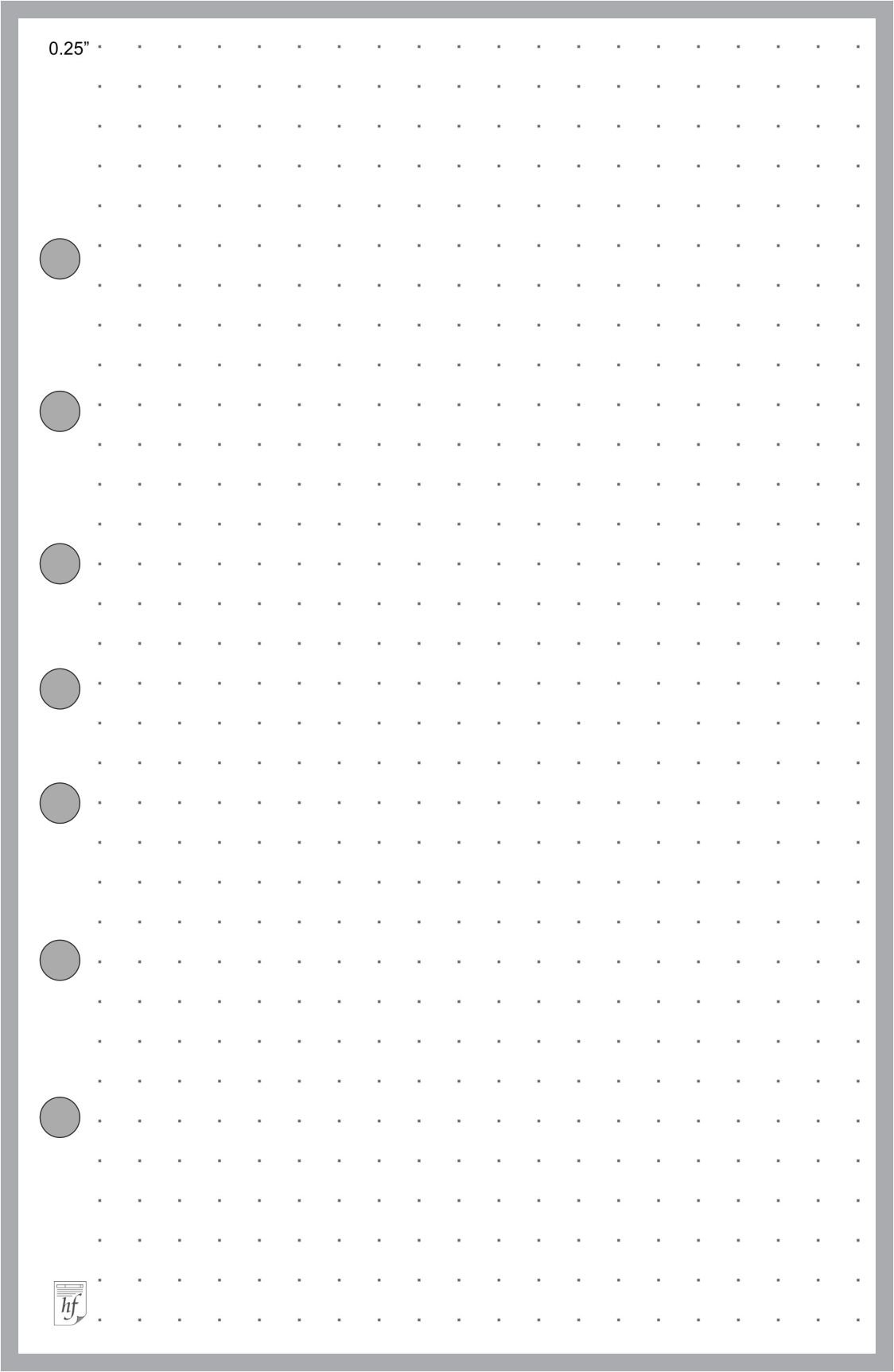 Amazon Classic Size Dot Grid Paper Refill 0 25 Spacing Sized And Punched With 7 Holes For 7 Ring Notebooks Such As Franklin Etc 5 5 X 8 5 Office Products