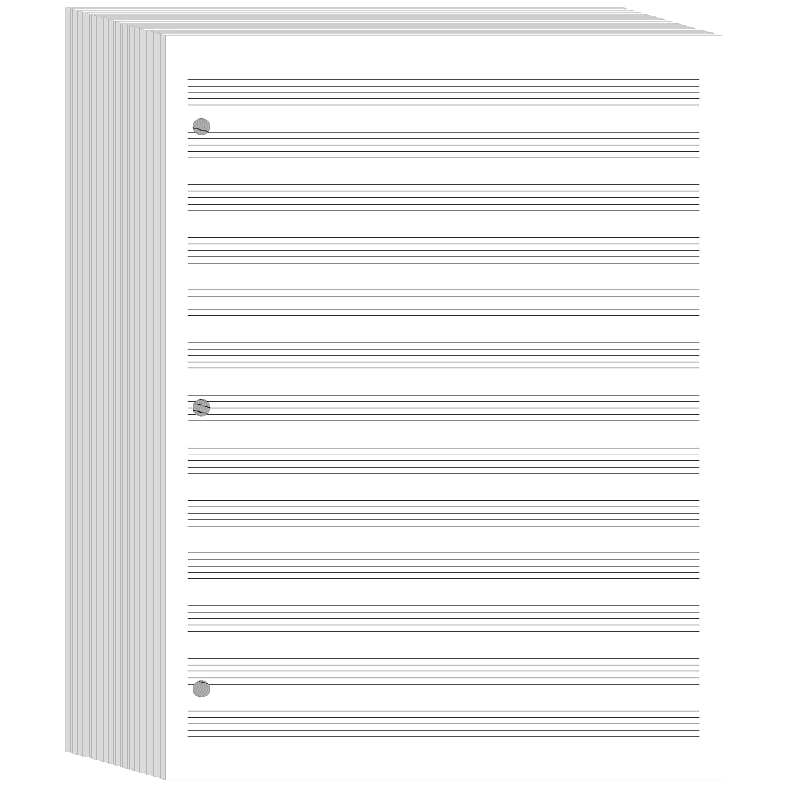 Amazon Fullhawl Loose Leaf Music Filler Manuscript Paper 8 5 x11 With 12 Staves Of Music Lines 100 Sheets 3 Hole Blank Manuscript Staff Paper For Compositions Office Products