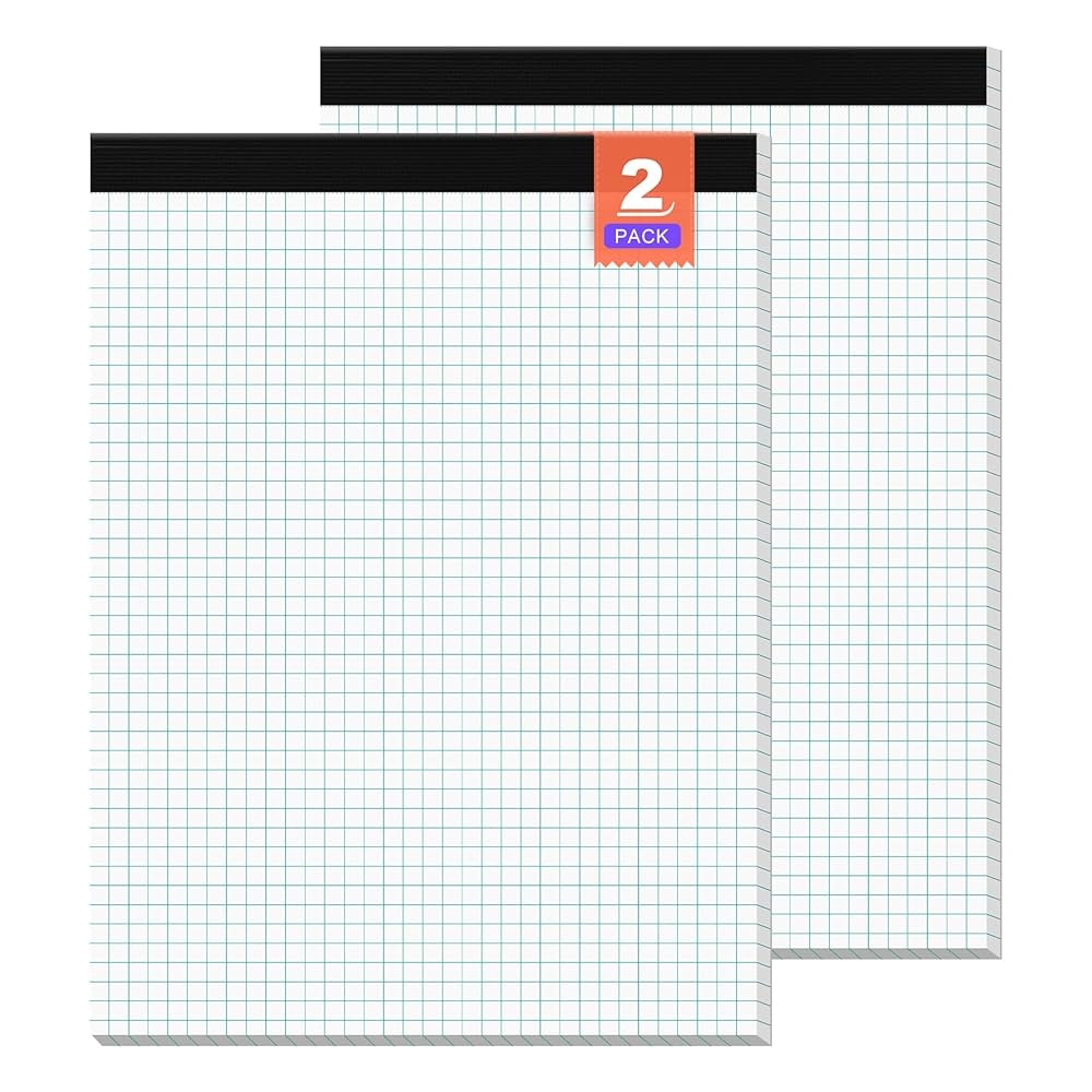 Amazon Graph Paper Grid Paper 8 5 X 11 Graph Paper Pad 2 Pack Quad Ruled Grid Paper Pad 4x4 Squared Legal Pad 30 Sheets Per Quadrille Paper For School Office Supplies 