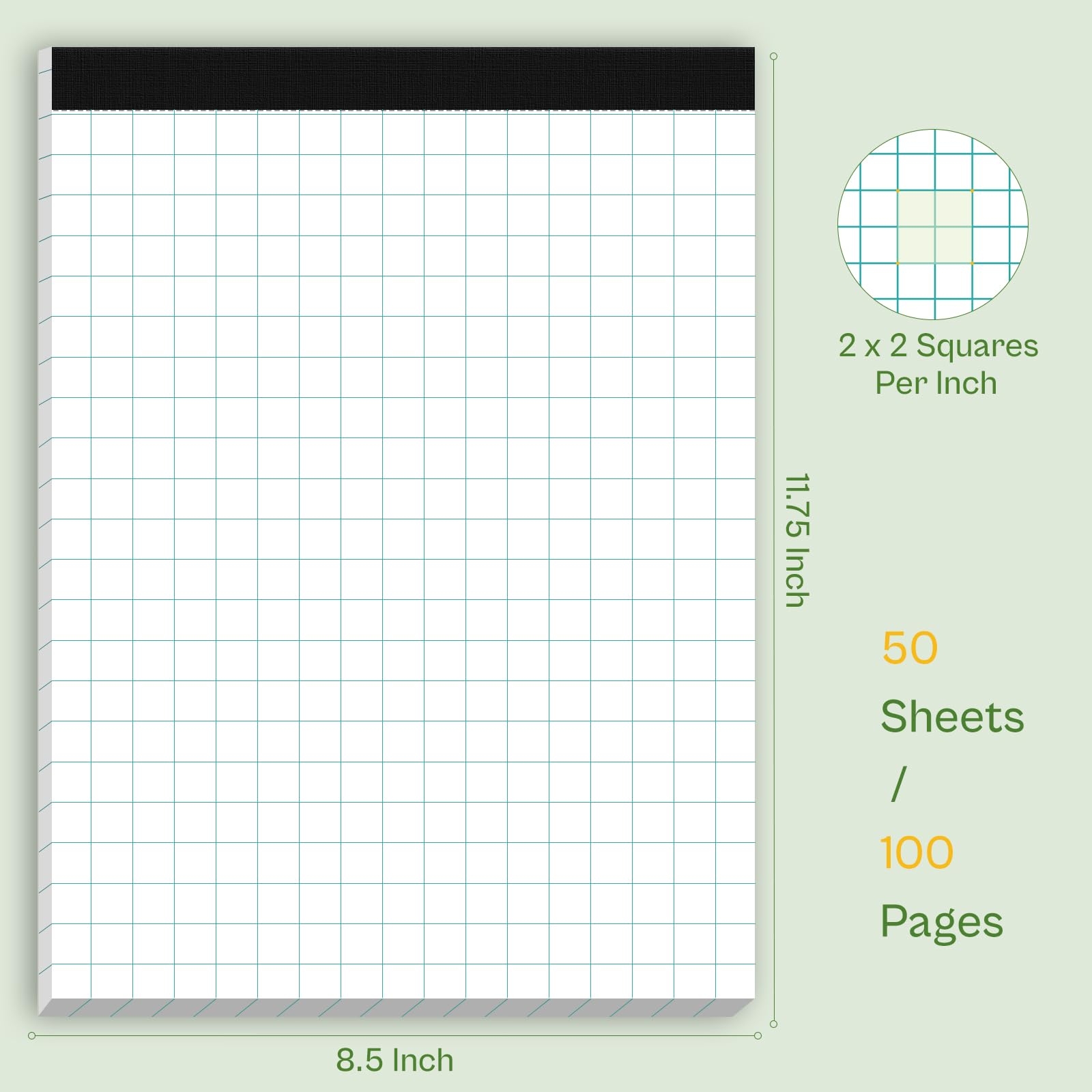 Amazon Graph Paper Pads 4 Pack Grid Paper Pad 2x2 Blue Squares Per Inch Grid Paper 8 5 X 11 75 Inch Perforated Legal Pads 50 Sheets Graph Paper Notebook 8 5 X 11 