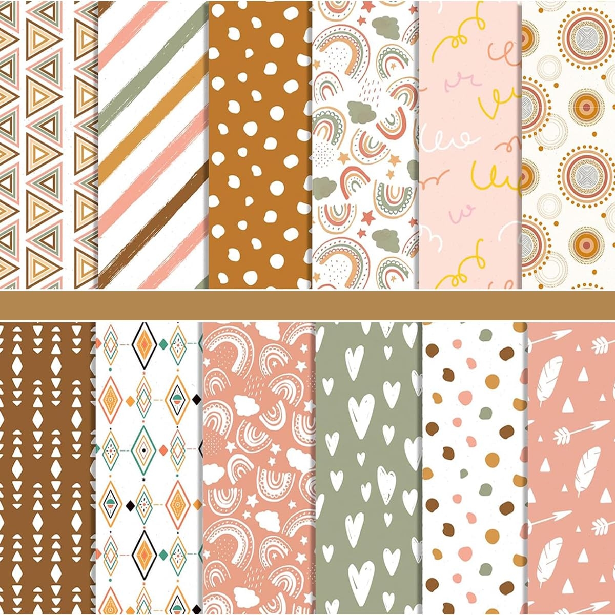 Amazon HADEEONG 24 Pcs Scrapbook Paper 11 8x11 8 Inch Boho Pattern Paper Double Sided Craft Paper Colorful Decorative Paper Folded Flat For Art Craft DIY Card Making Scrapbooking Supplies Arts Crafts 