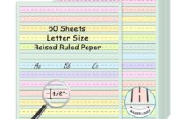 Amazon Handwriting Paper 8 5 x11 Colored Primary Writing Paper For Kids With ADHD 0 5 Spacing Multi Sensory Ruled Handwriting Tablet Dysgraphia Pad For 2nd Grade And Up 50 Office Products