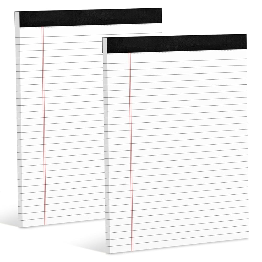 Amazon Legal Pads 8 5 X 11 White Note Pads 8 5 X 11 In 2 Pack Notepads 8 5 X 11 Writing Pads Of Paper 8 5 X 11 Legal Notepads Wide Ruled White