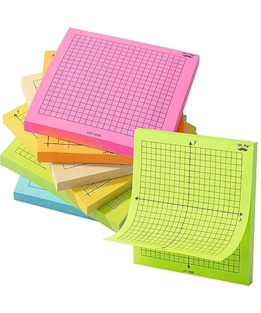 Amazon Mr Pen Graph Paper Sticky Notes 6 Pads 3x3 Inch Bright Colors Graph Sticky Notes Back To School Supplies Office Products