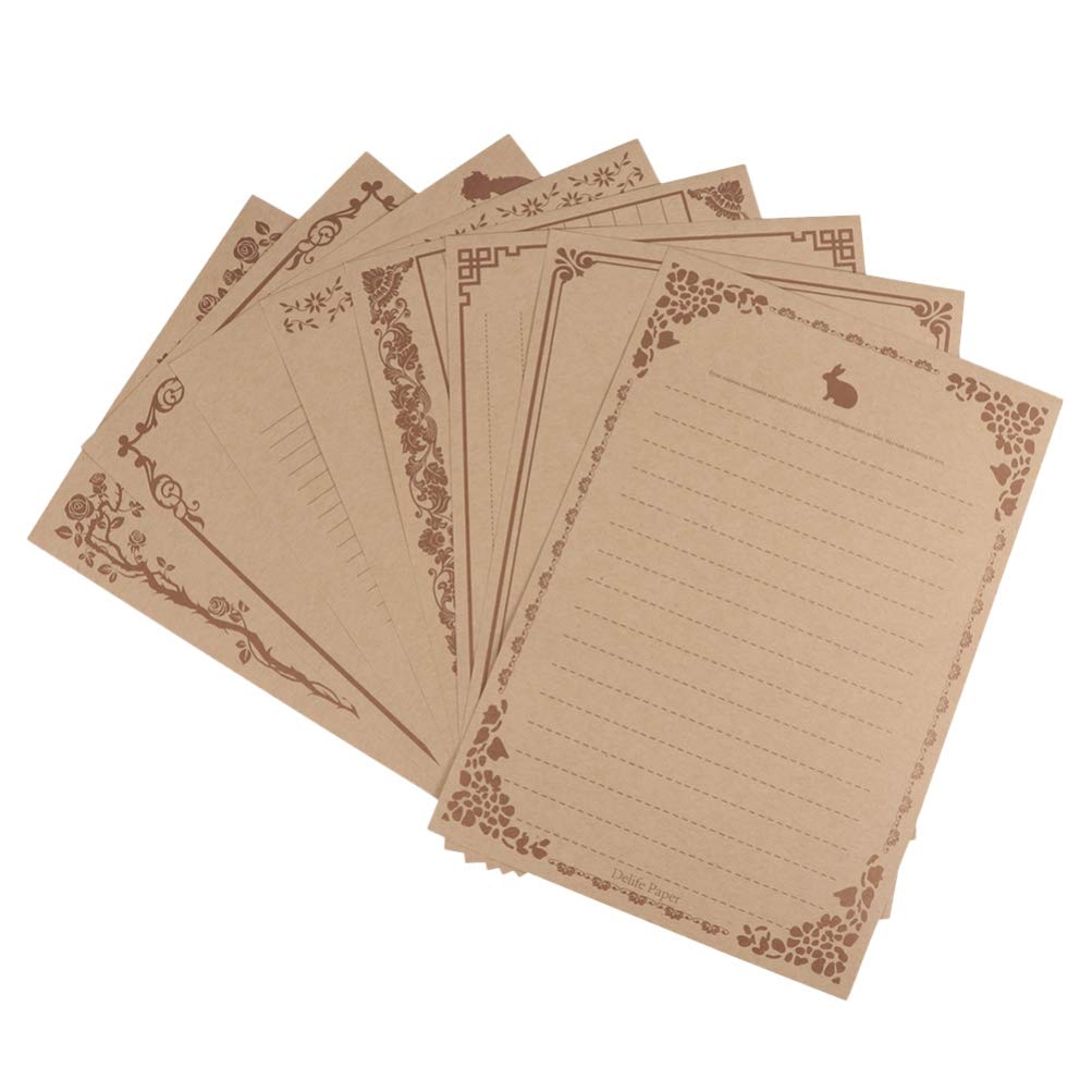 Amazon NUOBESTY 8pcs Creative Writing Paper Vintage Stationery Paper Stationery Writing Paper Retro Lined Paper Kraft Stationery Paper Decorative Lined Paper Greeting Cards B5 Printable Supplies Office Products