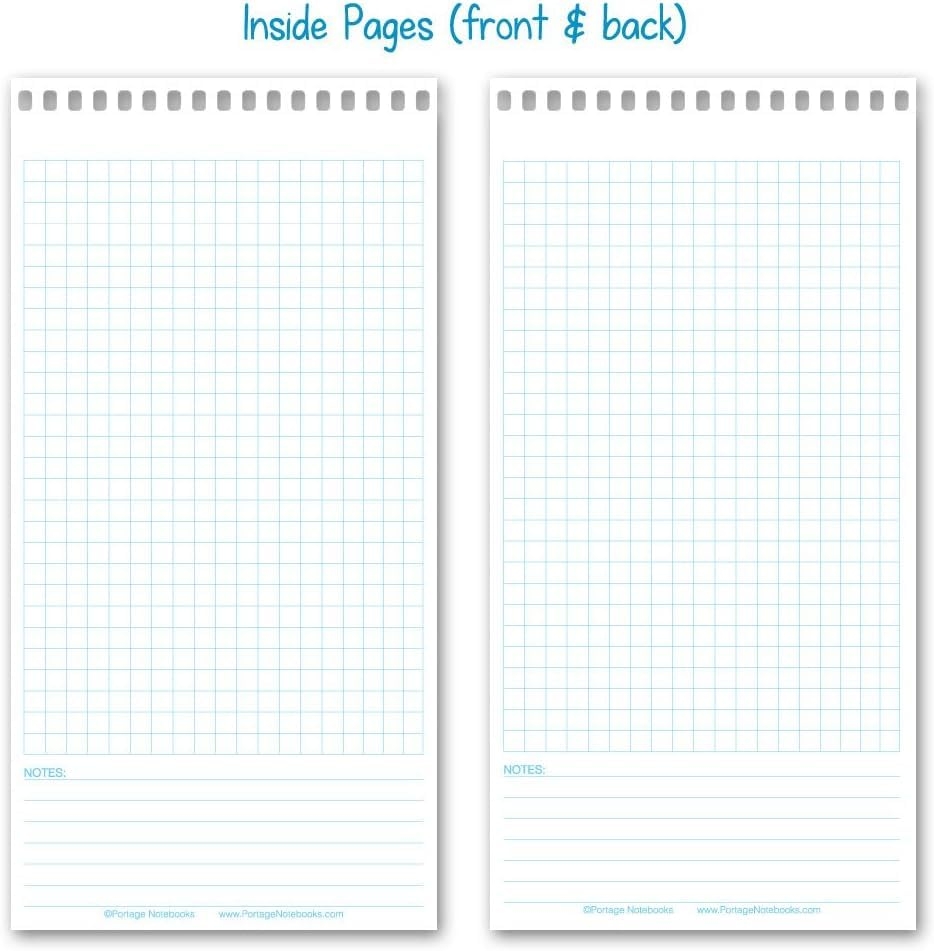 Amazon Portage Graph Paper Notebook Top Bound Spiral Grid Notepad Small Graph Notebook Writing Pad Grid Paper Reversible 4 Square 5 Square With Notes Template Extra Thick Cover For