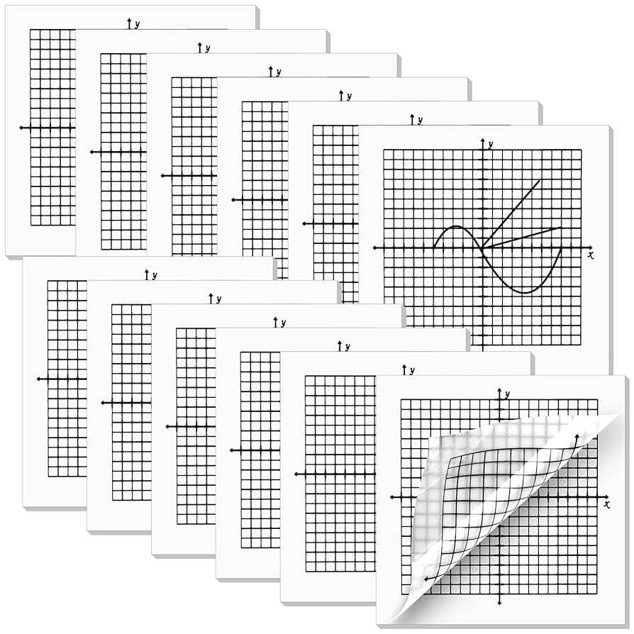 Amazon Xaatren 600 Sheets 12 Pads Graph Paper Sticky Notes Transparent 3 X 3 Inch Graph Paper Sticky Pads 20 X 20 Four Quadrant Self Stick Note For Office School Math Supplies Office Products