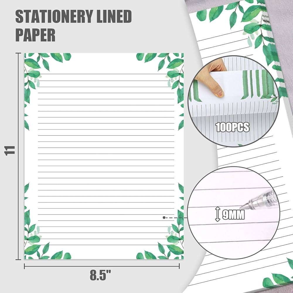 Antique Lined Stationary Paper 100 Sheet Lined Notebook Paper Thick 100gsm Gold Ruled Pages 8 5x11 Fits Filofax Arc TUL Planners Stationery Paper And Envelopes Set