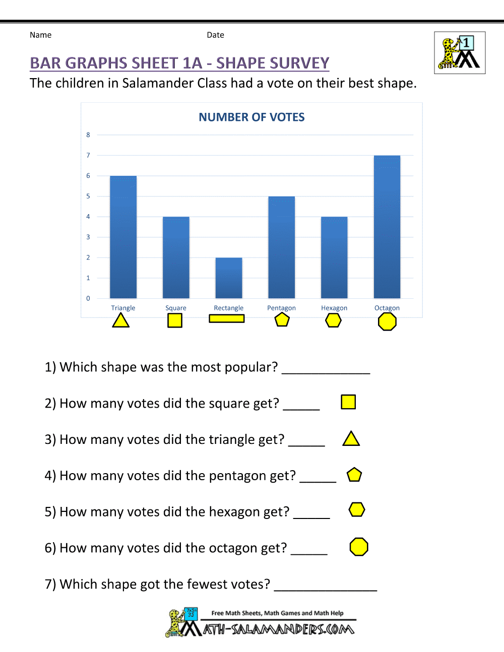 Printable Charts and Graphs Worksheets