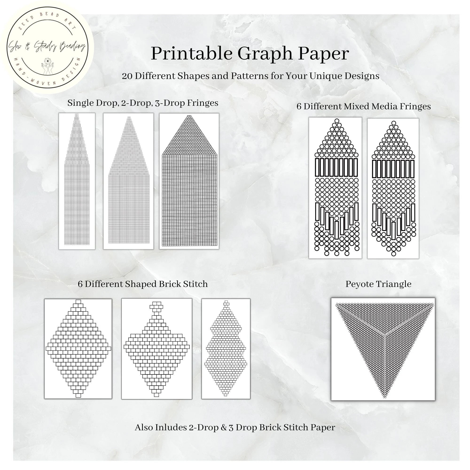 Beading Graph Paper Draw Your Designs Brick Stitch Paper Peyote Graph Two Drop Brick Stitch Graph Paper Beaded Earring Graph Paper Etsy