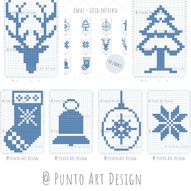 Christmas Design Chart Free Grid Pattern Punto Art Design