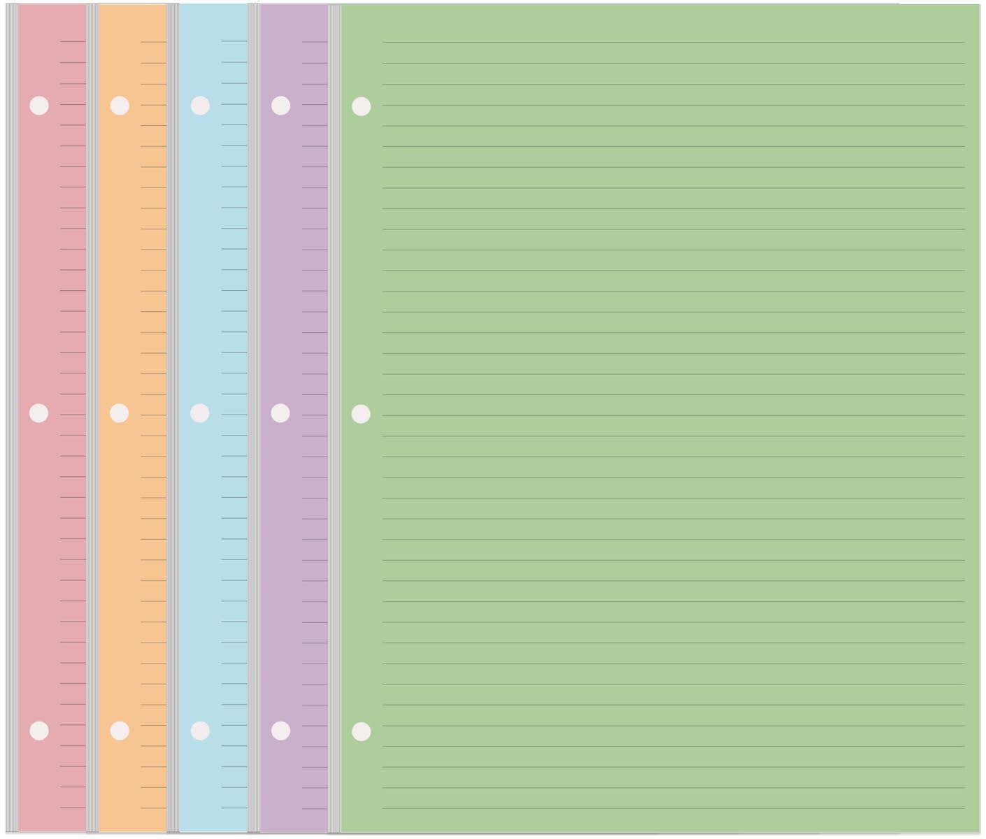 Colored Lined Paper 8 5 X 11 Colorful 3 Hole Lined Paper 100 Sheets 8 5x11 Colored Notebook Paper Loose Leaf