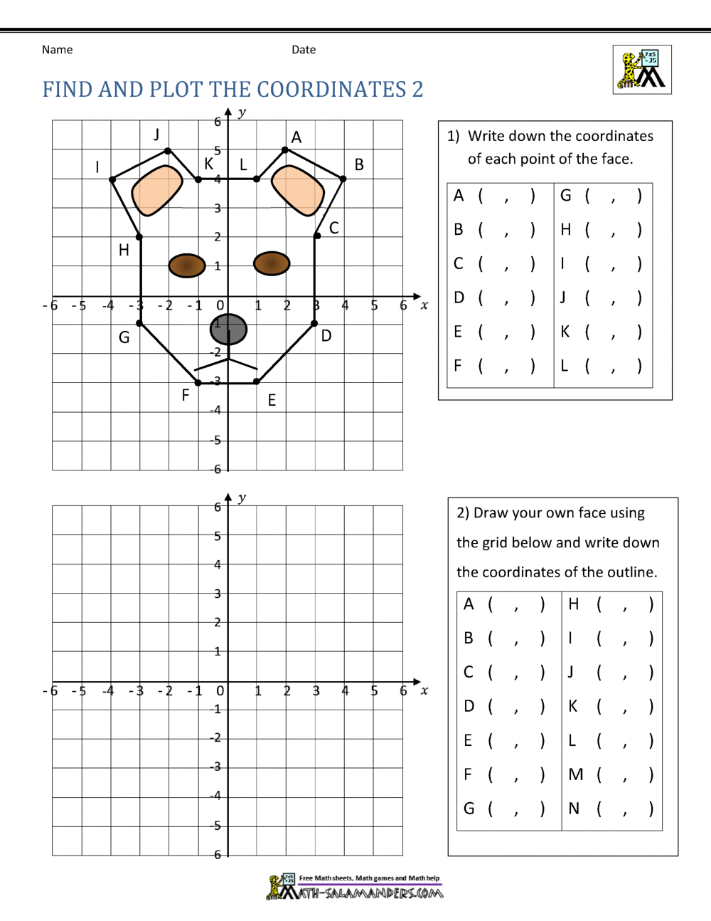Free Printable Coordinate Grid Worksheets