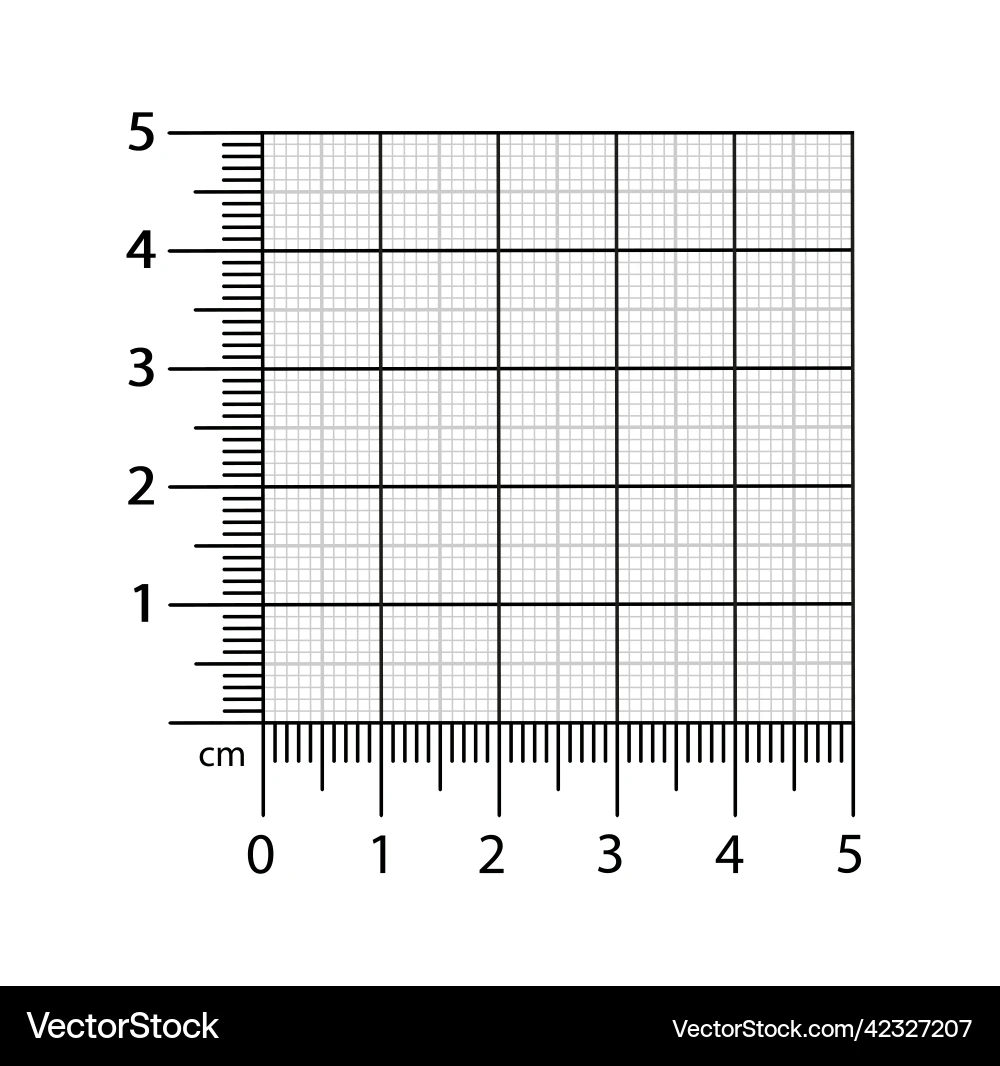 Corner Ruler From On The Graph Grid Paper Vector Image