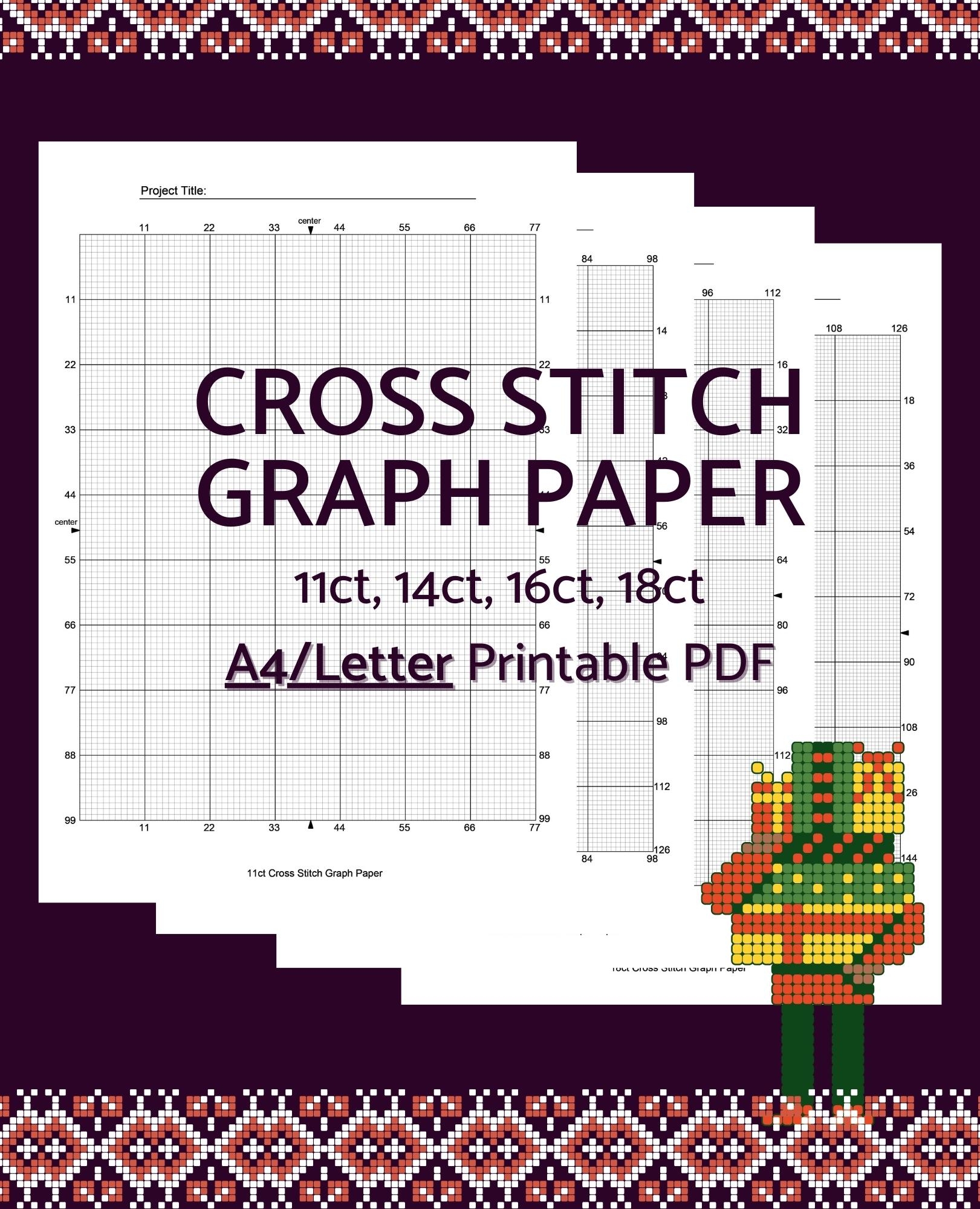 Create Your Own Cross Stitch Pattern 16 Count Cross Stitch Graph Paper Notebook 100 Page Design Pad For Needlework Patterns 8 5x11 10 Count Graph Paper Printable