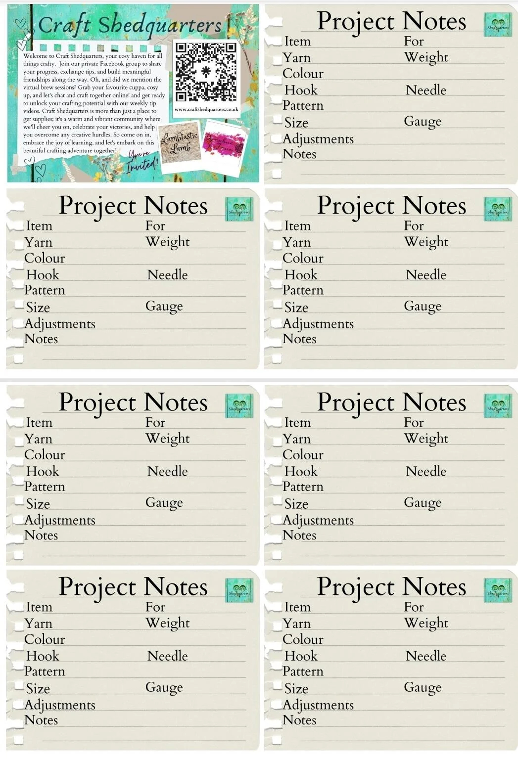 CSQ Graph Paper With Crochet Information Printable
