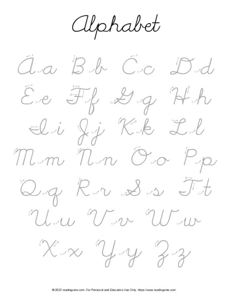 Free Printable Cursive Handwriting Paper
