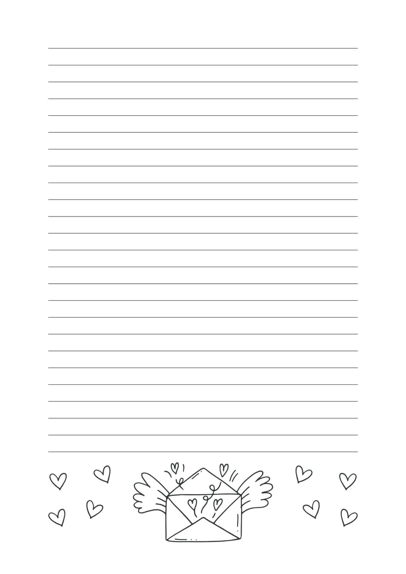 Black Lined Paper Printable