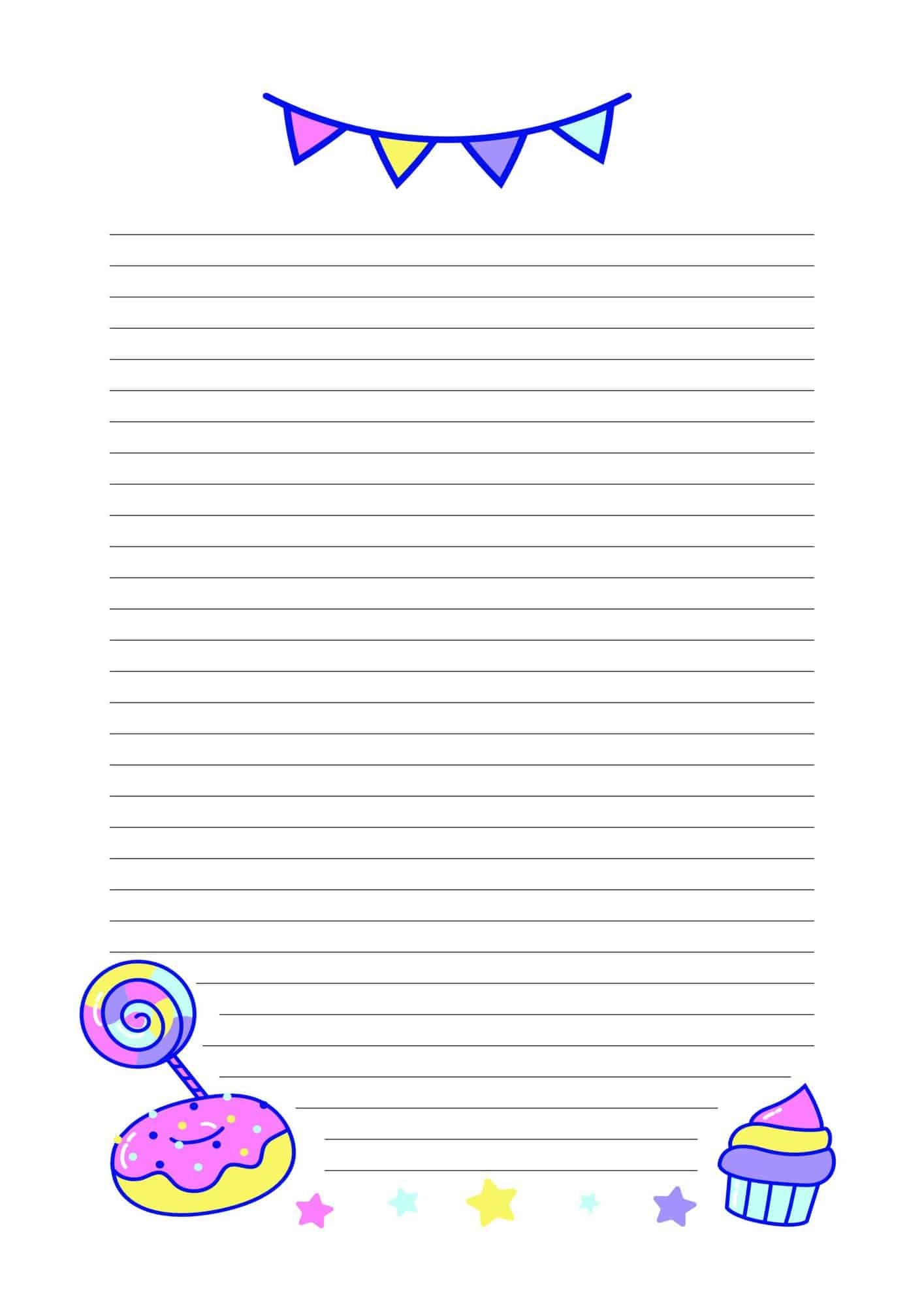 cute lined paper printable 13 free designs the pink craft box