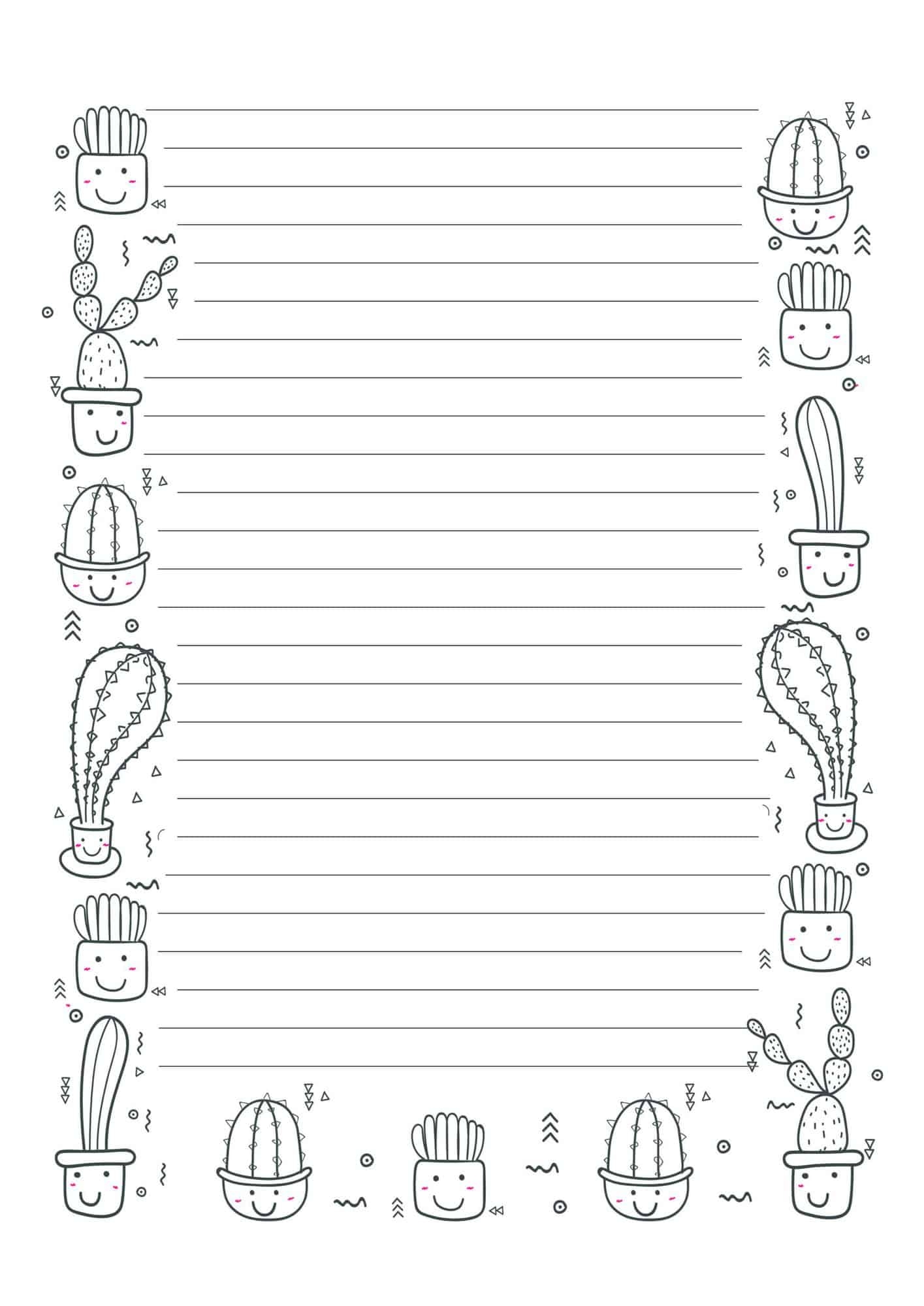 Cute Lined Paper Printable 13 Free Designs The Pink Craft Box Worksheets Library