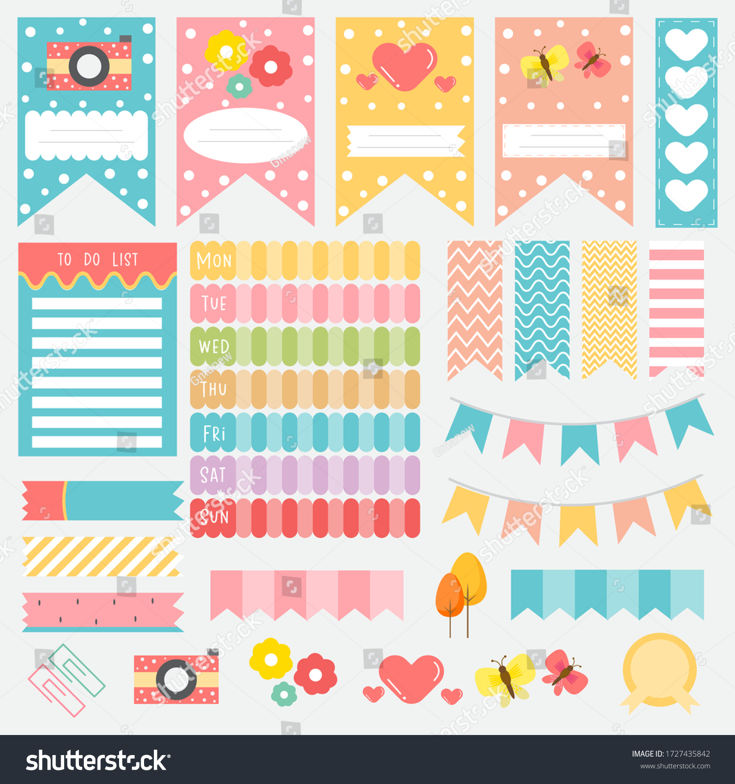 Cute Paper Note Printable Do List Stock Vector Royalty Free 1727435842 Shutterstock