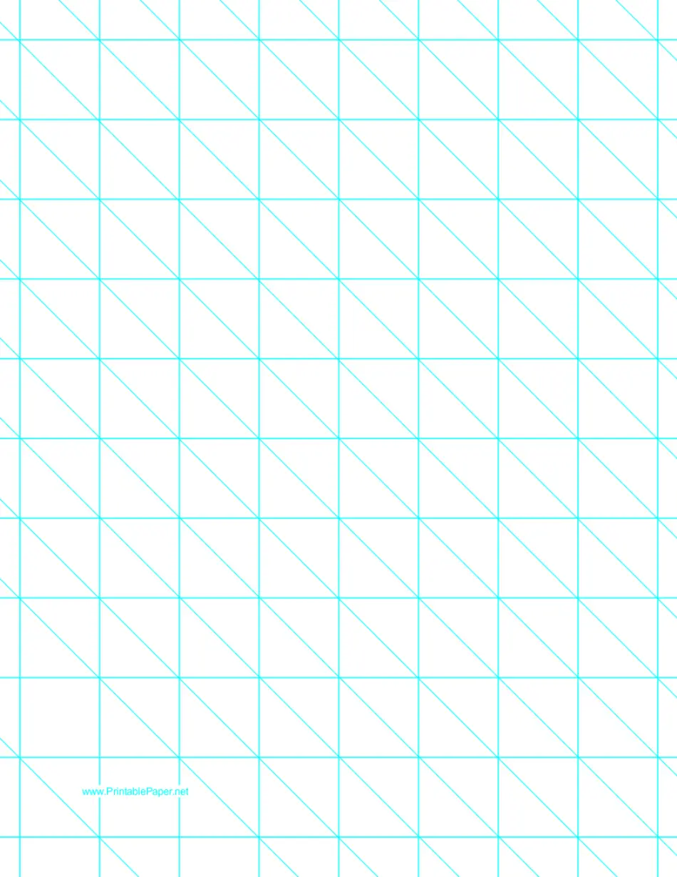 Cyan Diagonals Right With 1 Inch Grid Paper Template Download Printable PDF Templateroller