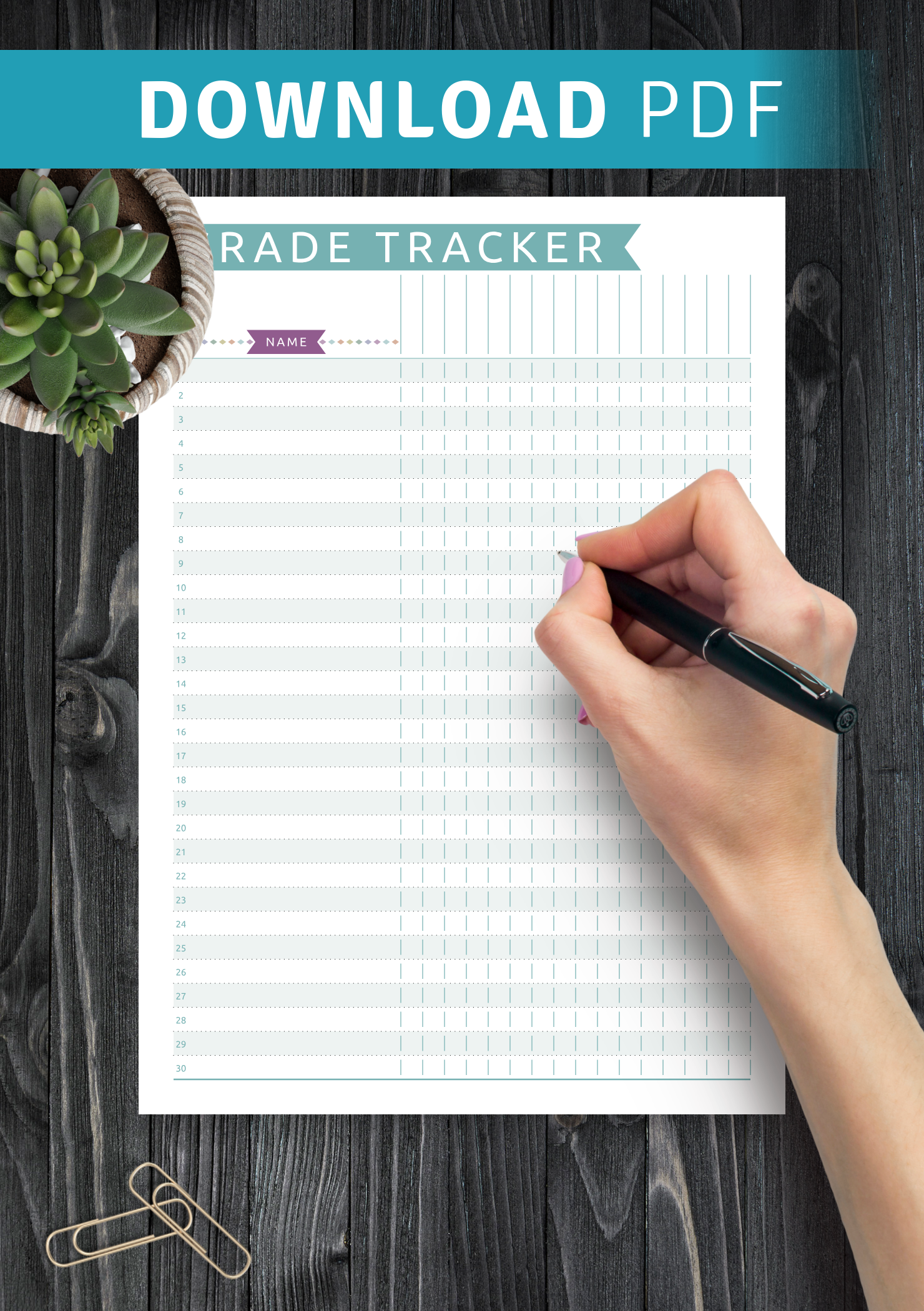 Printable Grade Book Paper