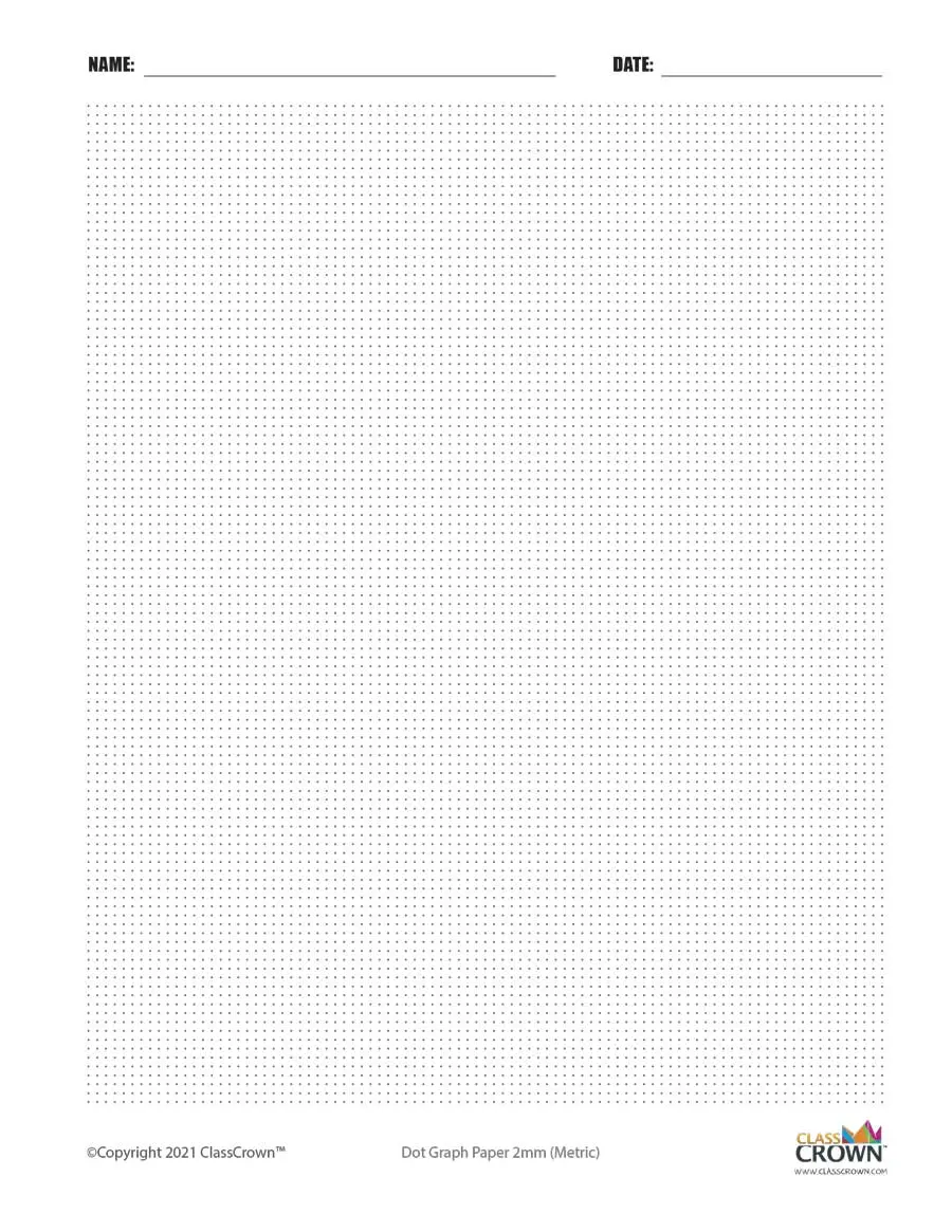 Dot Graph Paper With Name 2 Mm Specialty Paper ClassCrown