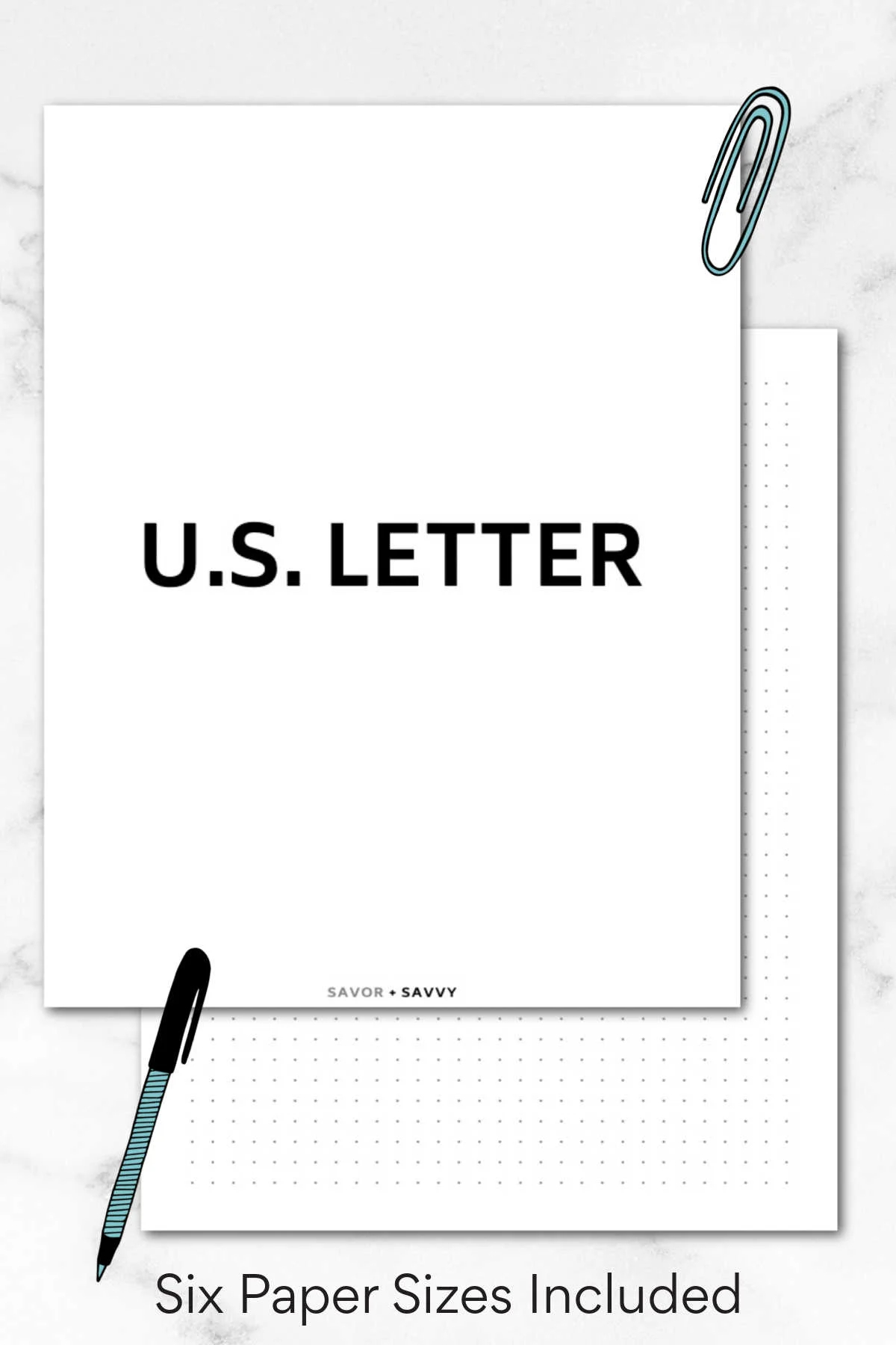 Dot Grid Paper Printable A4 A5 A6 8x10 Pocket Personal US Letter