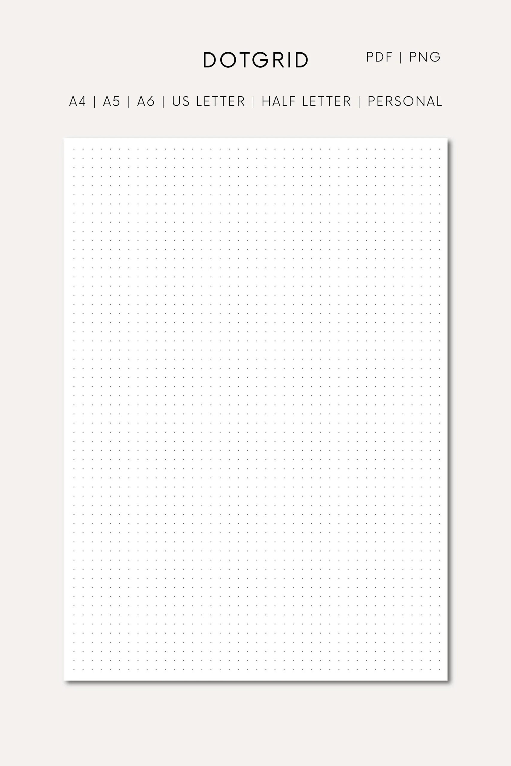 Dot Grid Printable A4 Dotted Grid Paper Download Dotgrid Paper A5 Digital Dot Grid Printable PDF Journal Pages Printable Dot Grid Planner Etsy