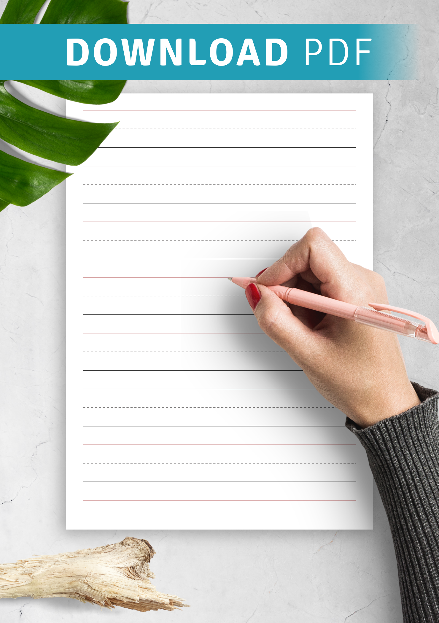 Download Printable 1 Inch Rule Handwriting Paper PDF