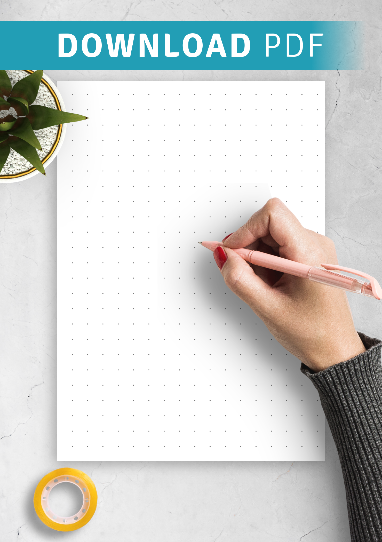 Download Printable Dot Grid Paper With 3 Dots Per Inch PDF