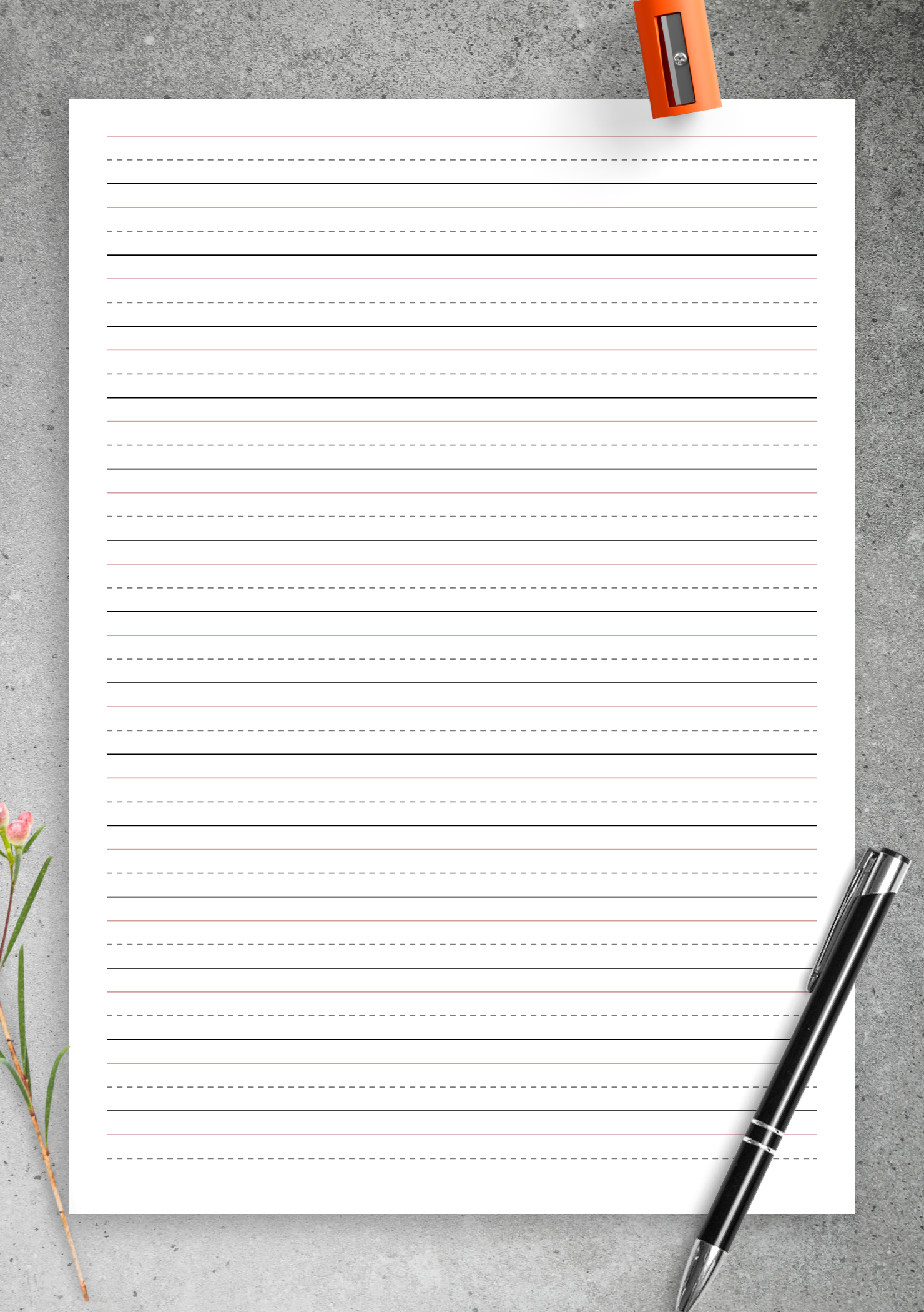 Download Printable Half Inch Rule Handwriting Paper PDF