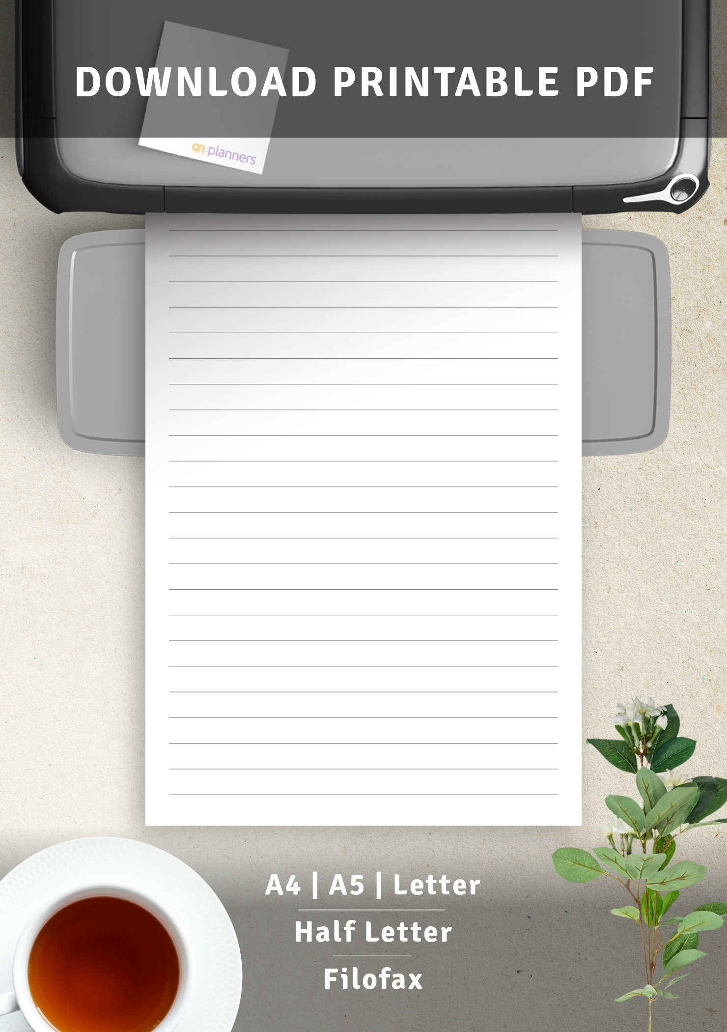 Download Printable Lined Paper Template Wide Ruled 8 7mm PDF