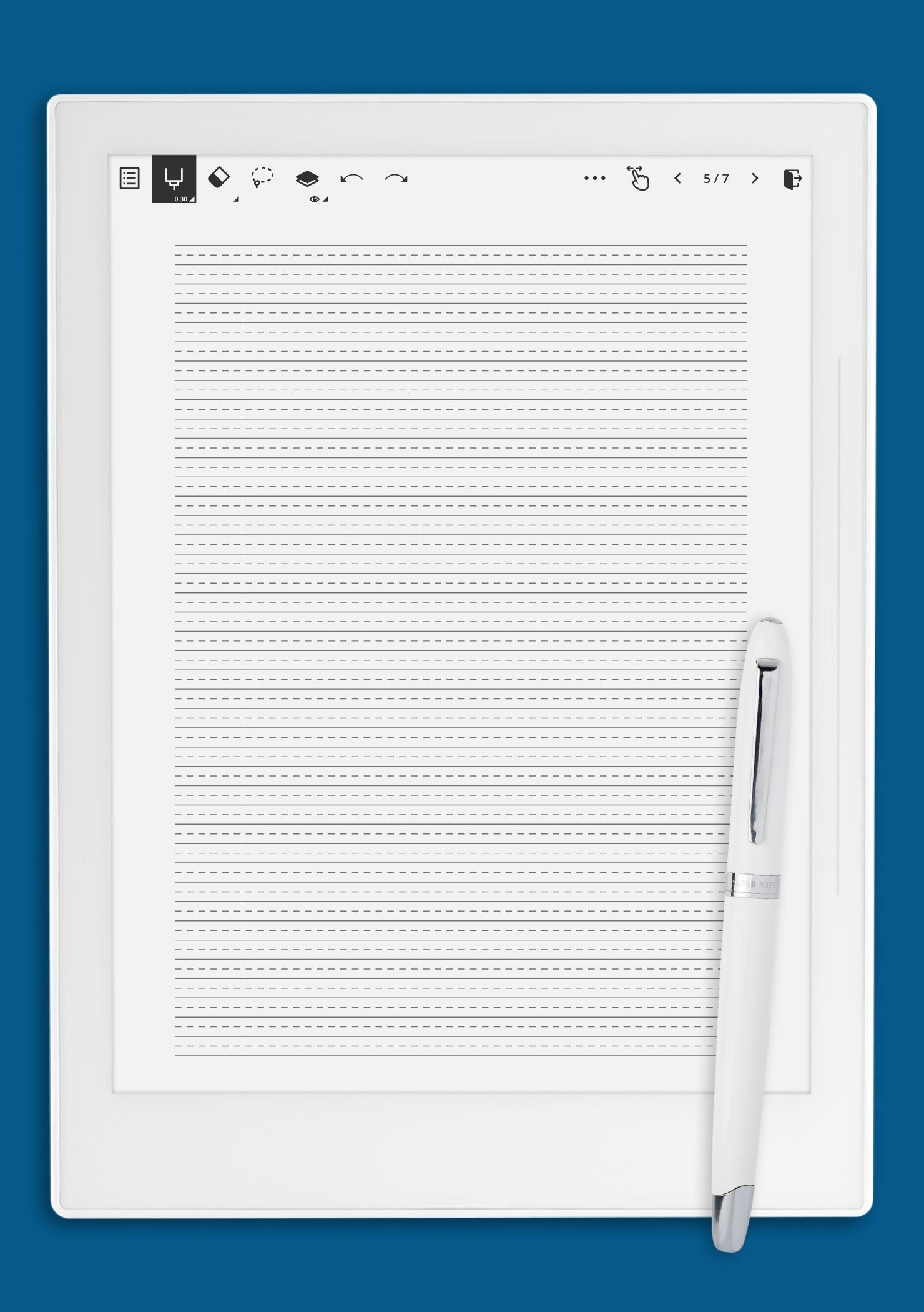 Download Printable Narrow Ruled With Dashed Center Guide Line Gray Lines PDF
