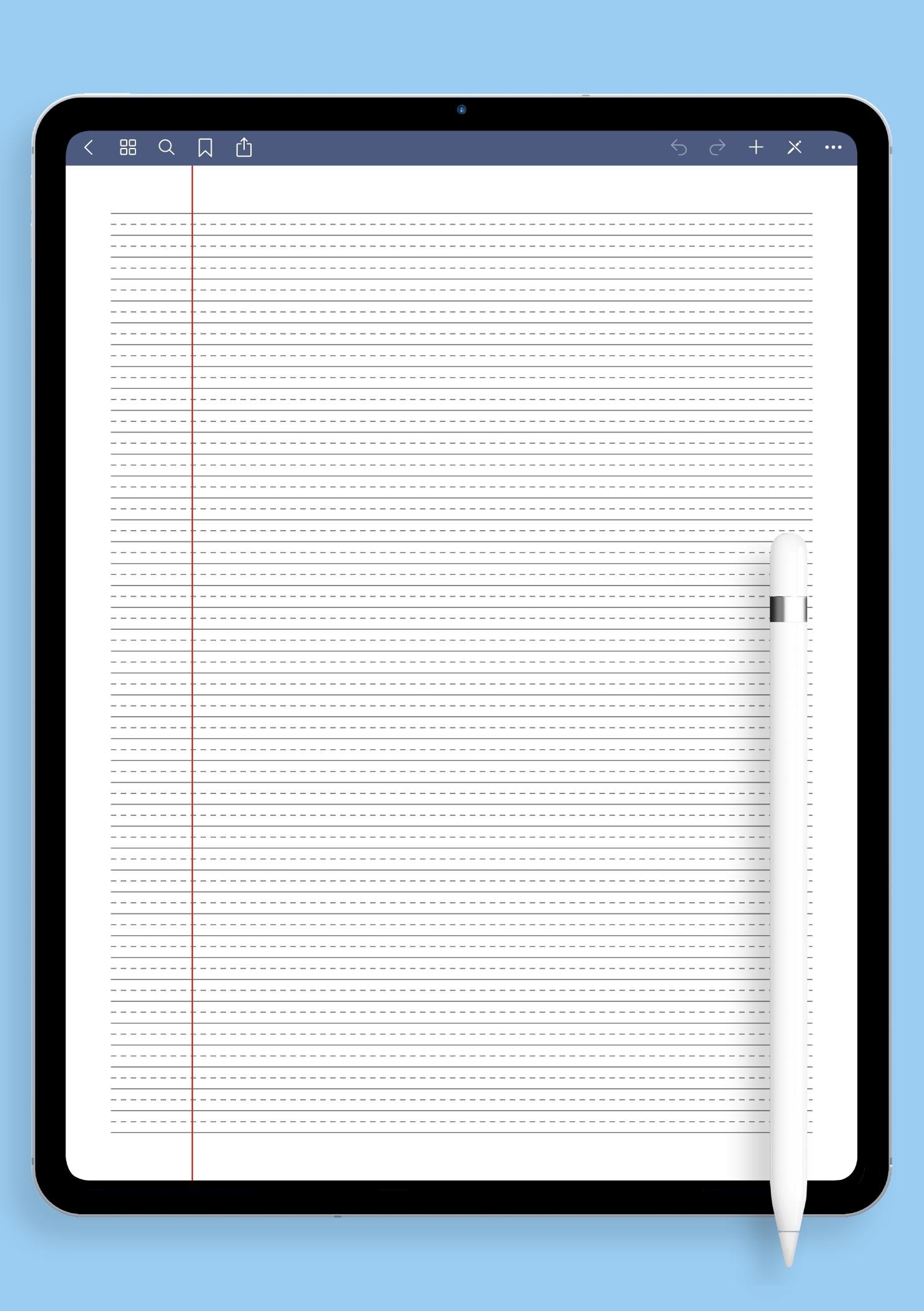 Download Printable Narrow Ruled With Dashed Center Guide Line Gray Lines PDF